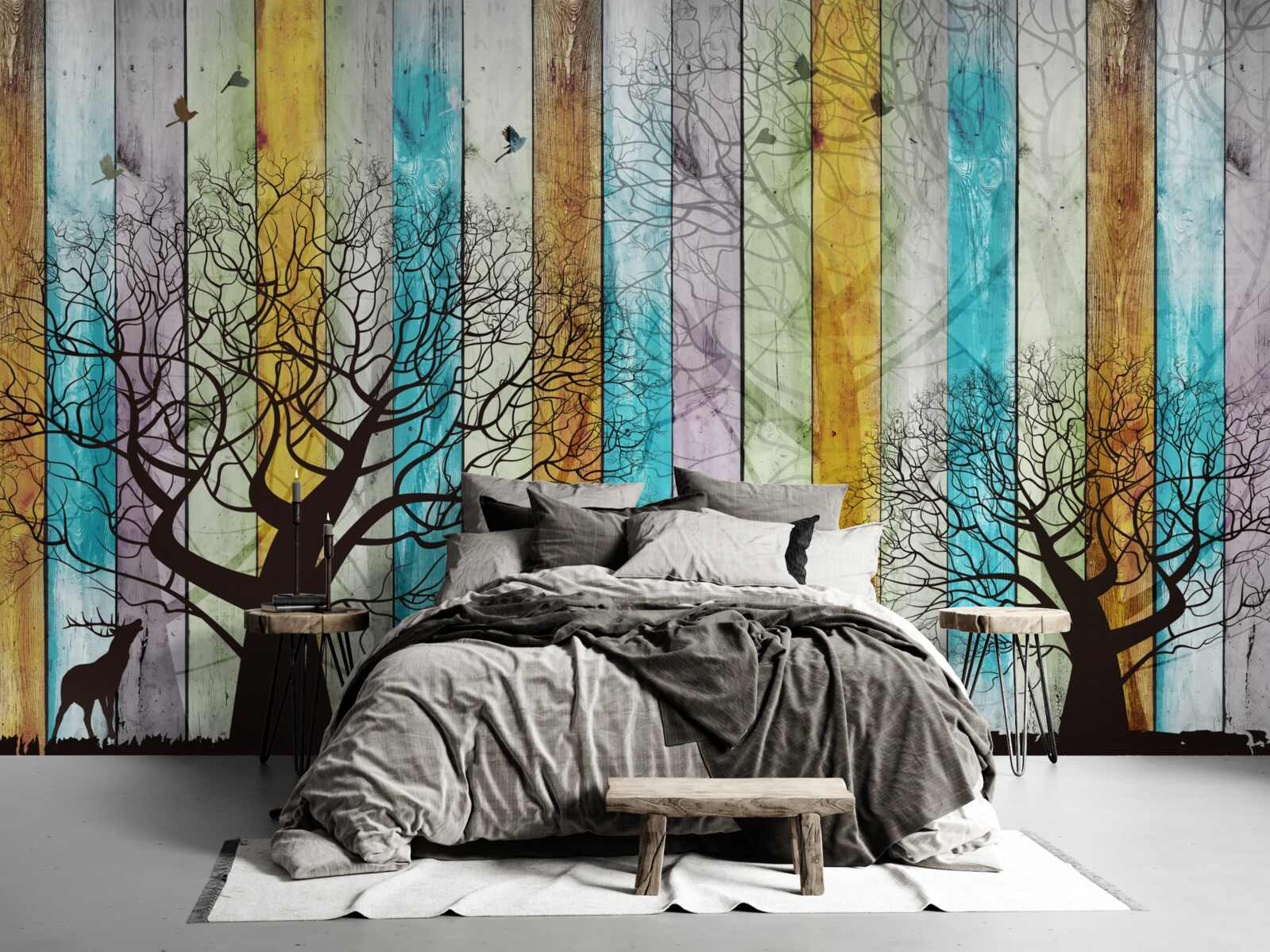 Fototapeta obrysy stromov a losov