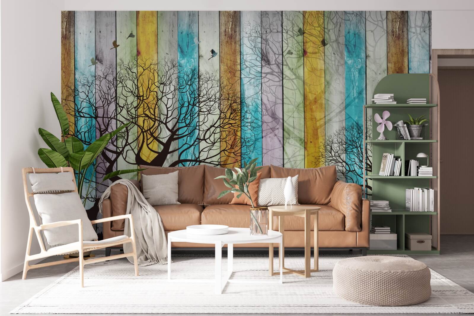 Fototapeta obrysy stromov a losov