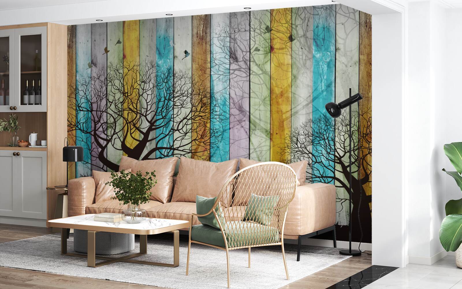 Fototapeta obrysy stromov a losov