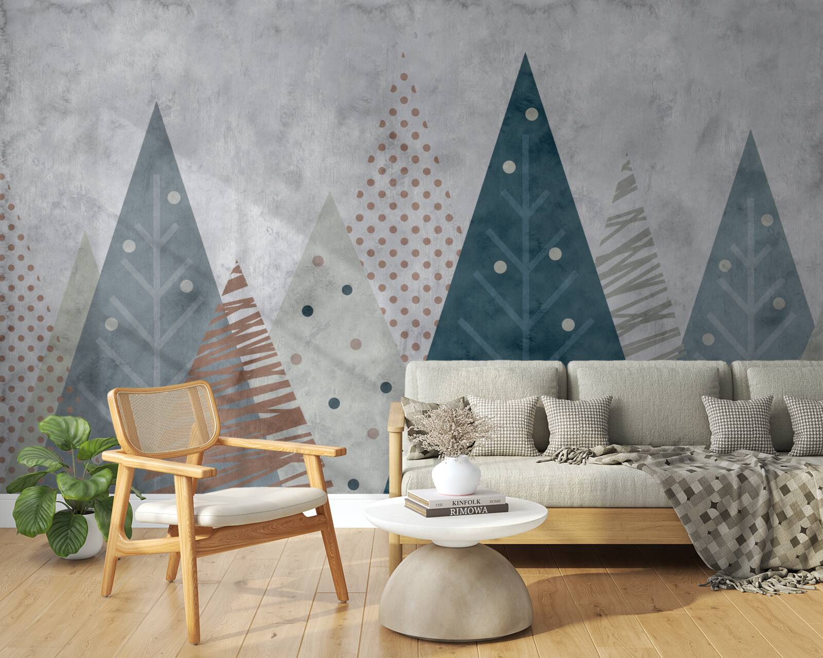 Fototapeta jesenný obraz ihličnatého lesa v abstrakcii