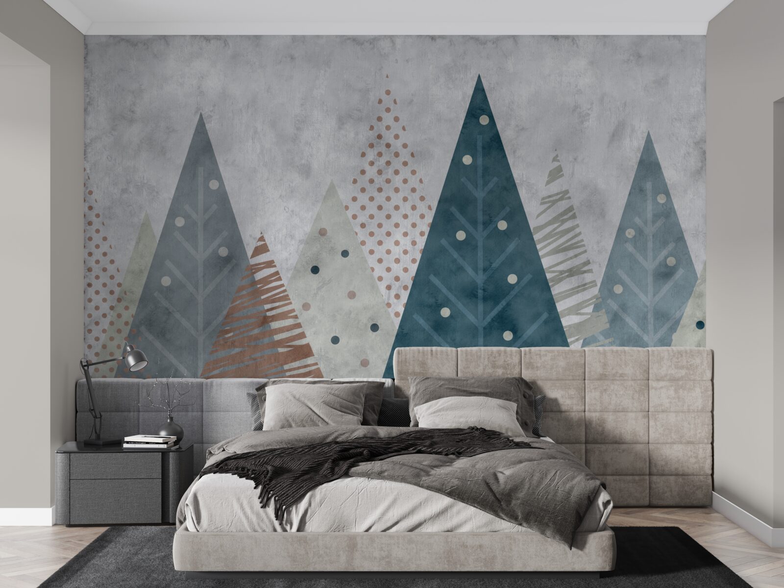 Fototapeta jesenný obraz ihličnatého lesa v abstrakcii