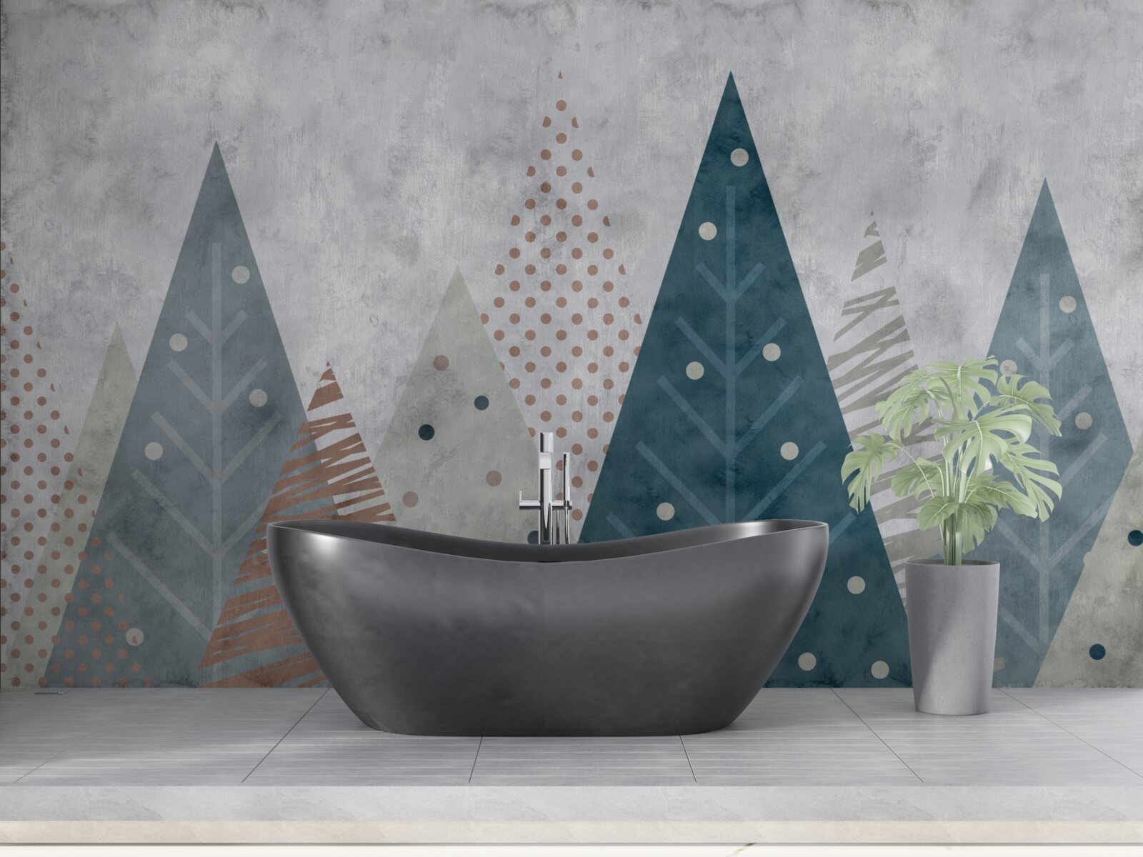 Fototapeta jesenný obraz ihličnatého lesa v abstrakcii