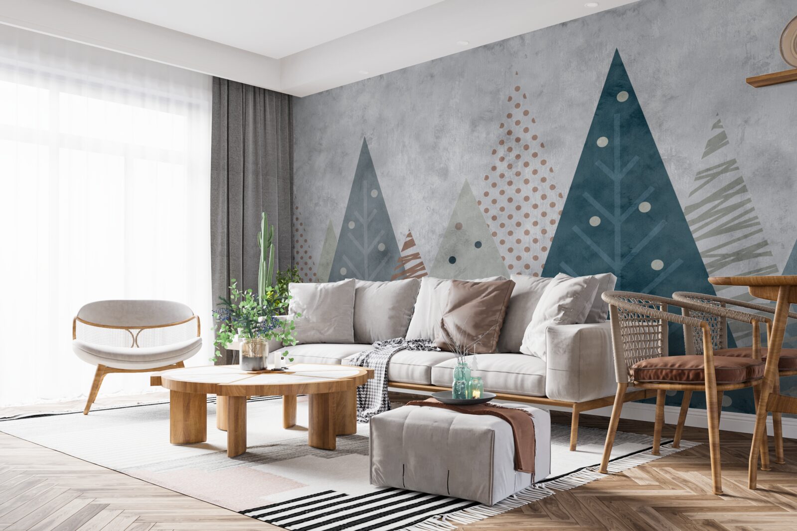 Fototapeta jesenný obraz ihličnatého lesa v abstrakcii