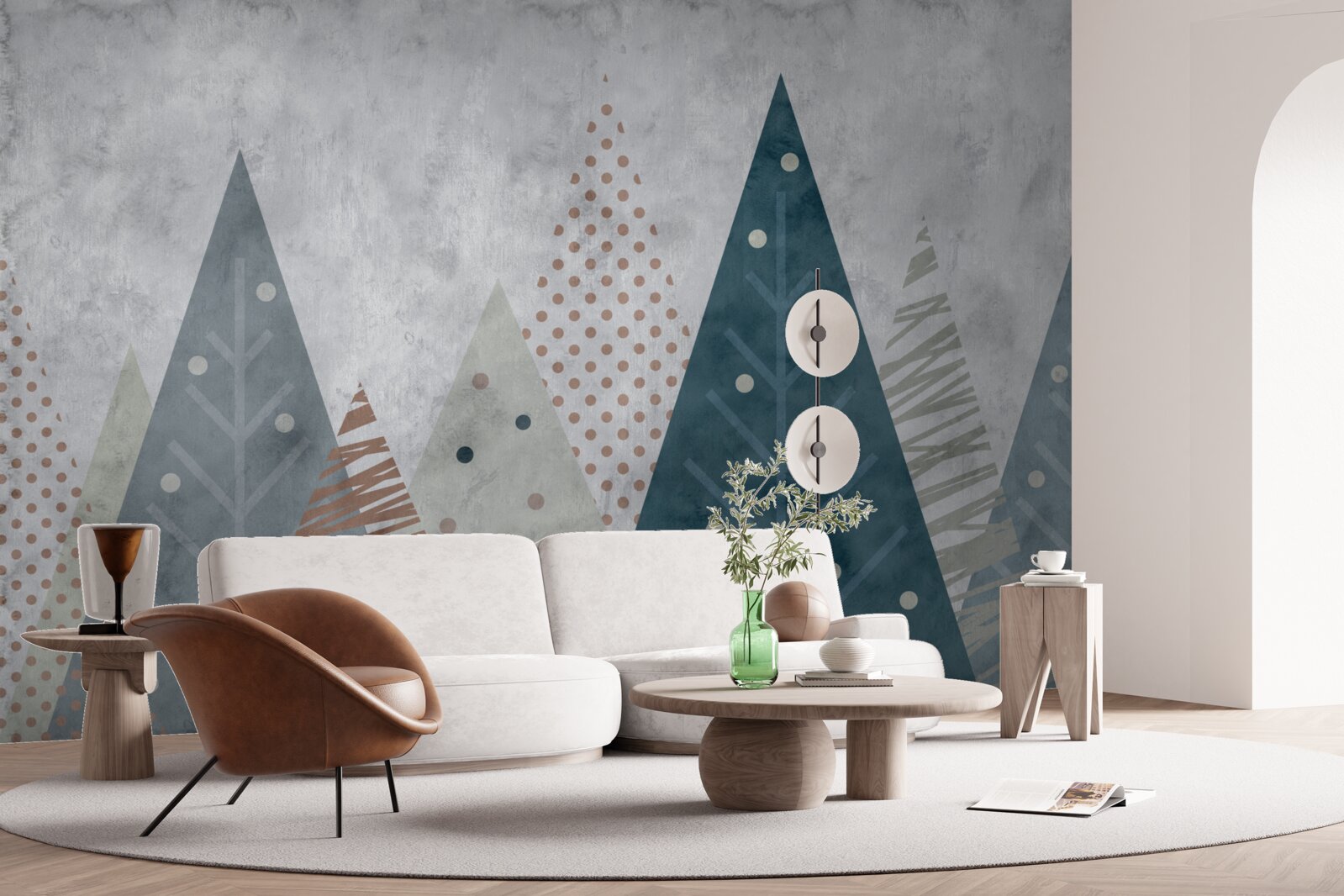 Fototapeta jesenný obraz ihličnatého lesa v abstrakcii