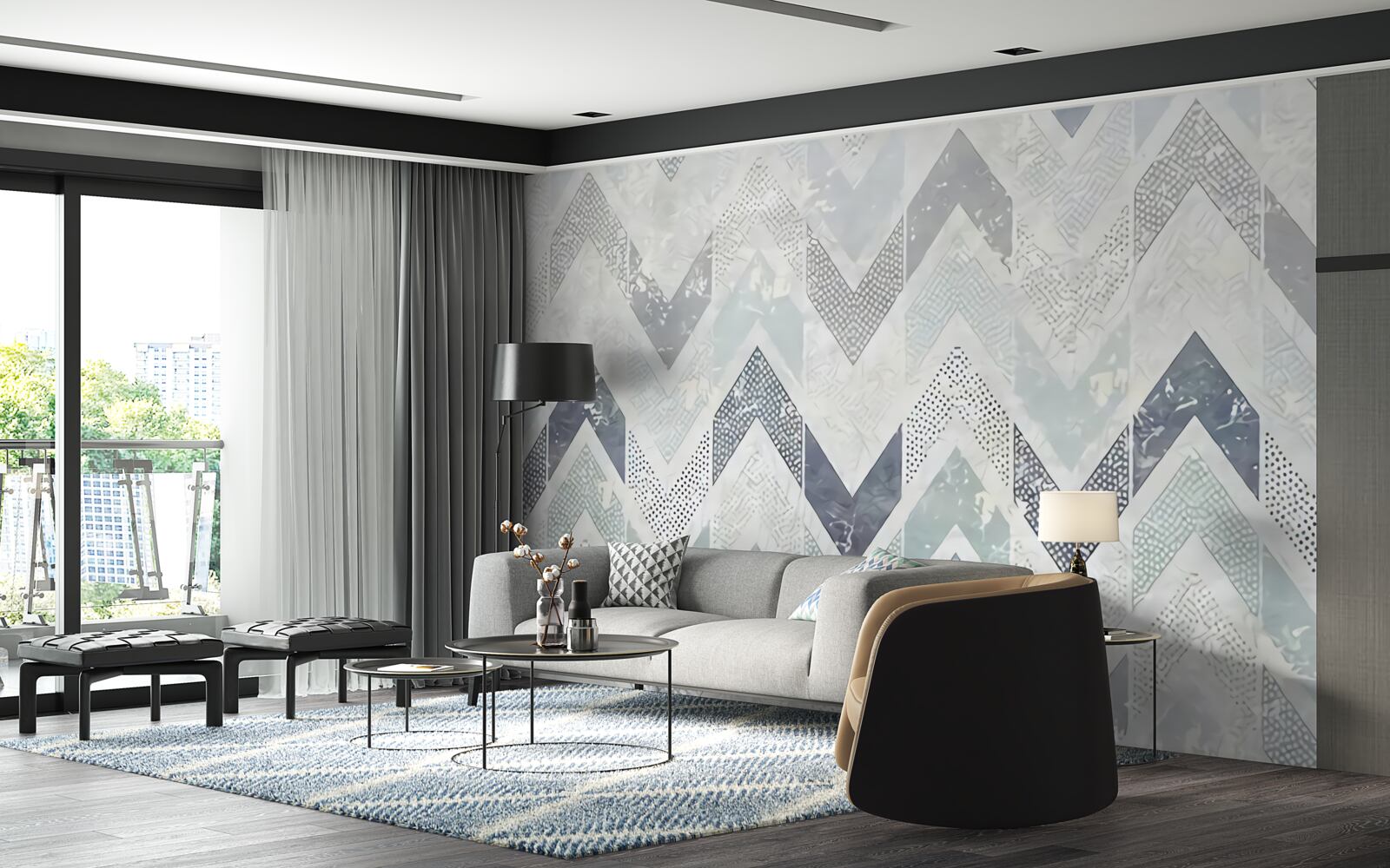 Fototapeta studené línie prebiehajúce cik-cak