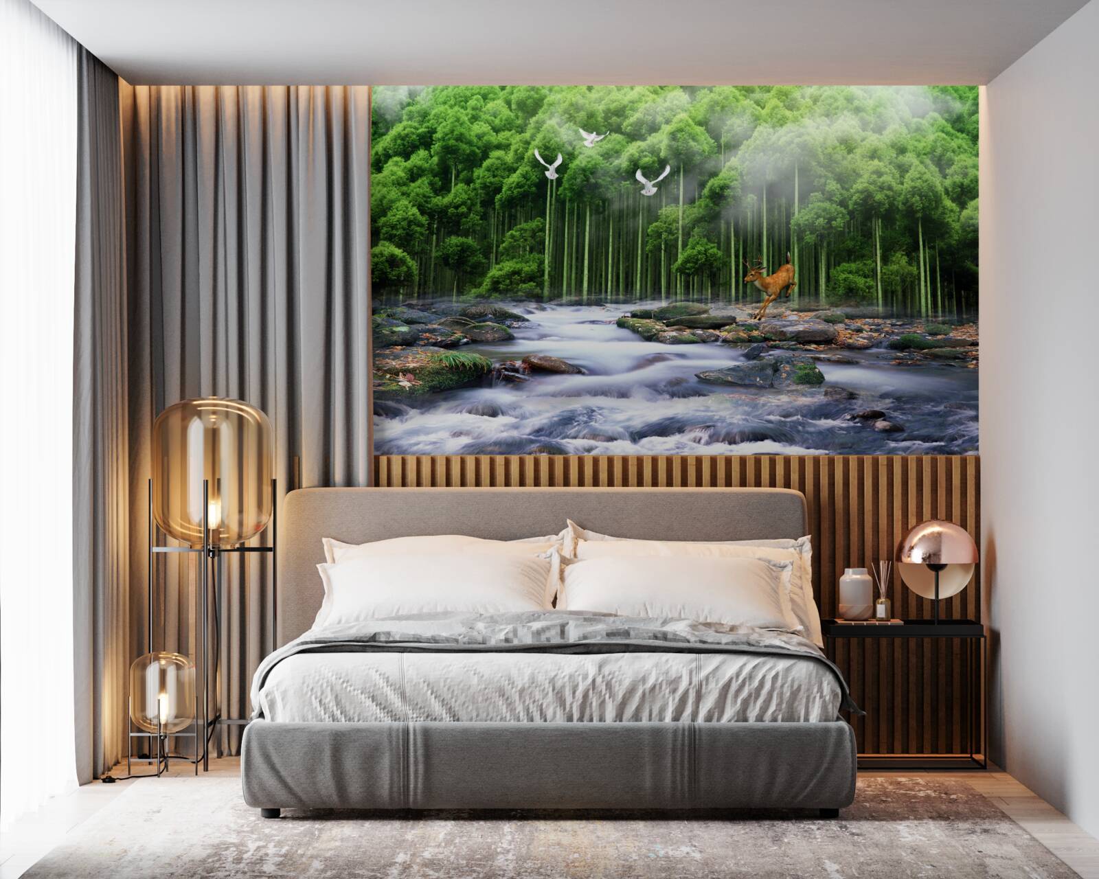 Fototapeta lesná príroda a kaskádové vodopády