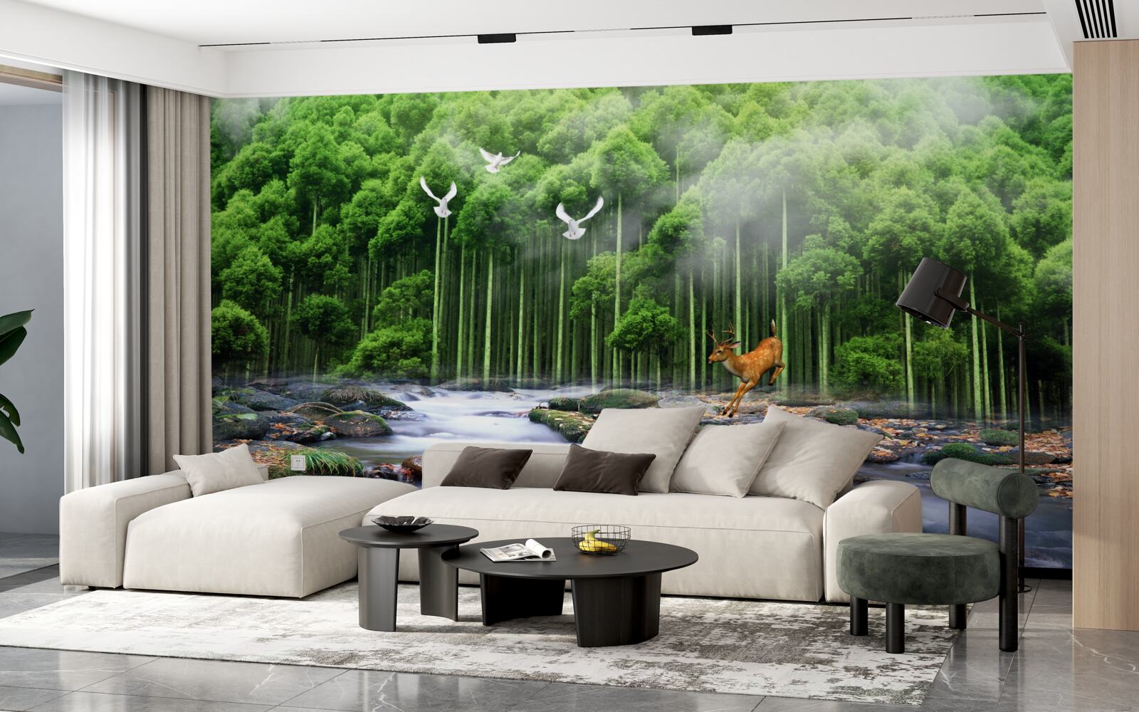 Fototapeta lesná príroda a kaskádové vodopády