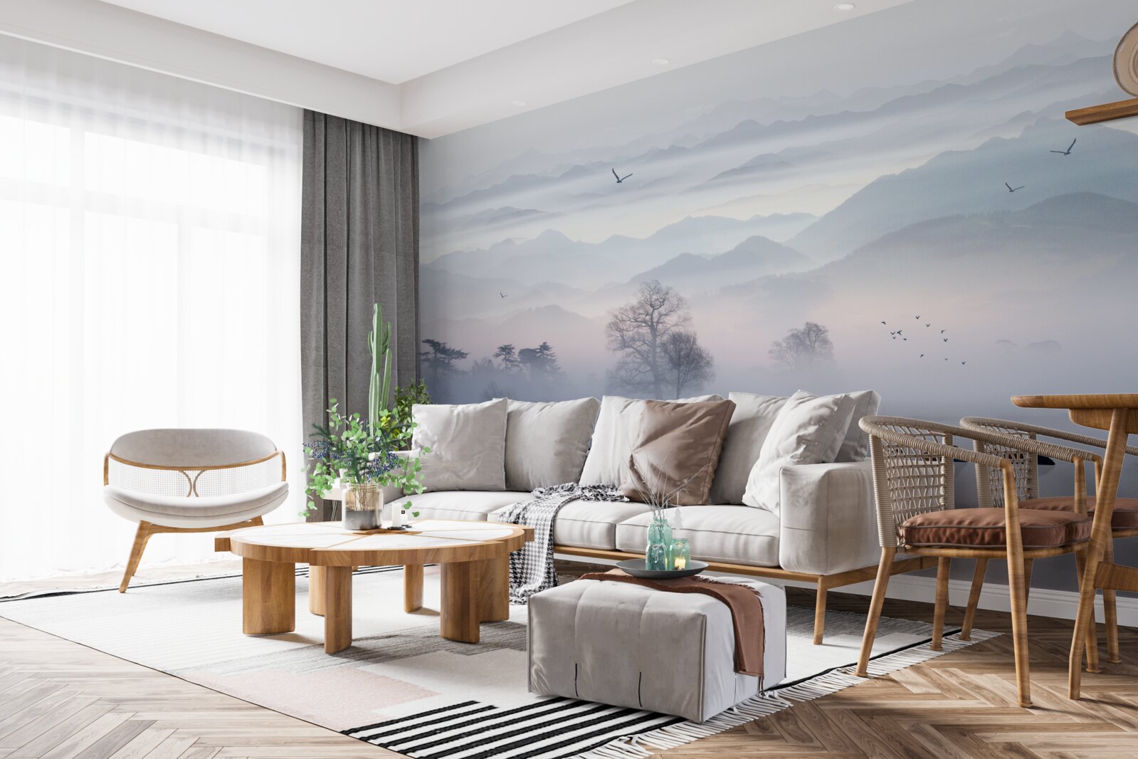 Fototapeta ranná hmla nad vodou jazera