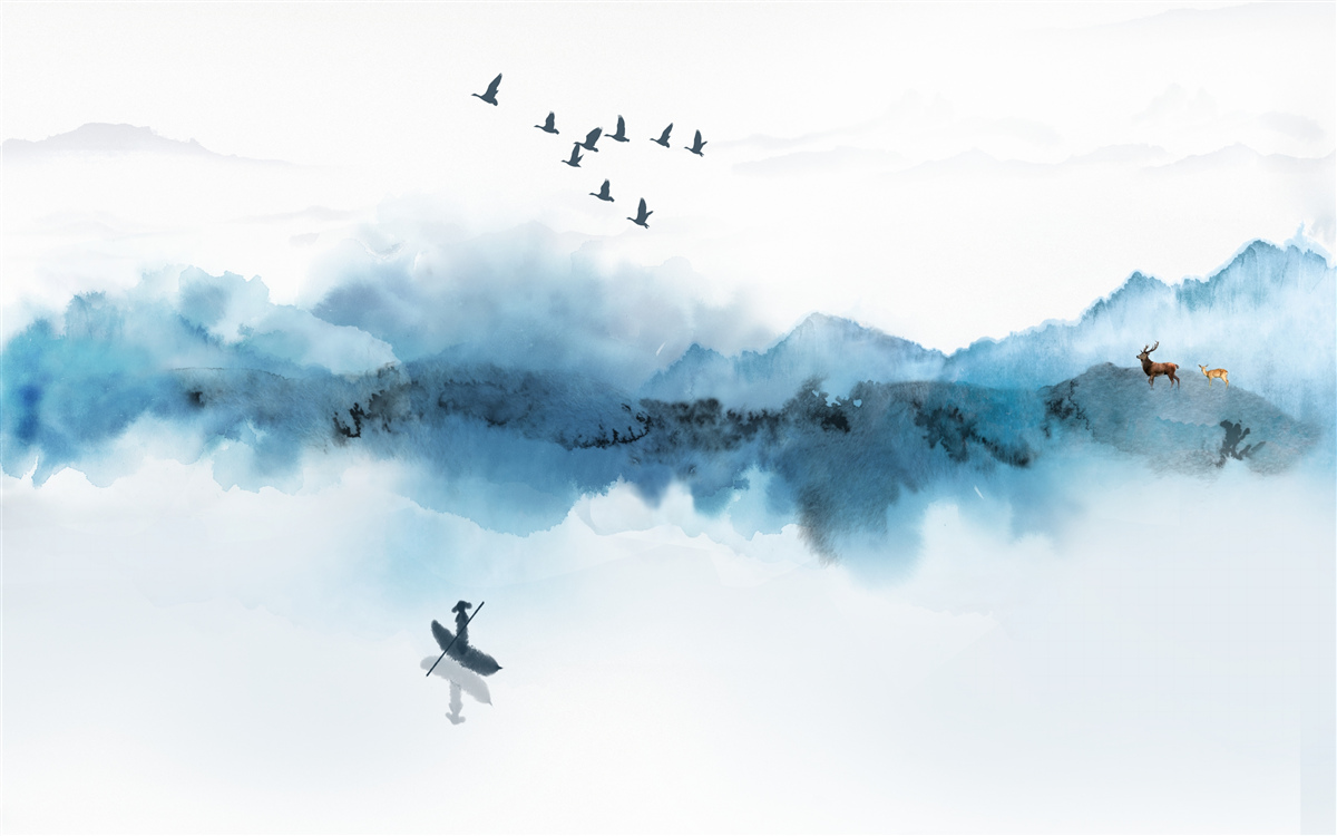 Fototapeta rybár zahalený v rannej hmle