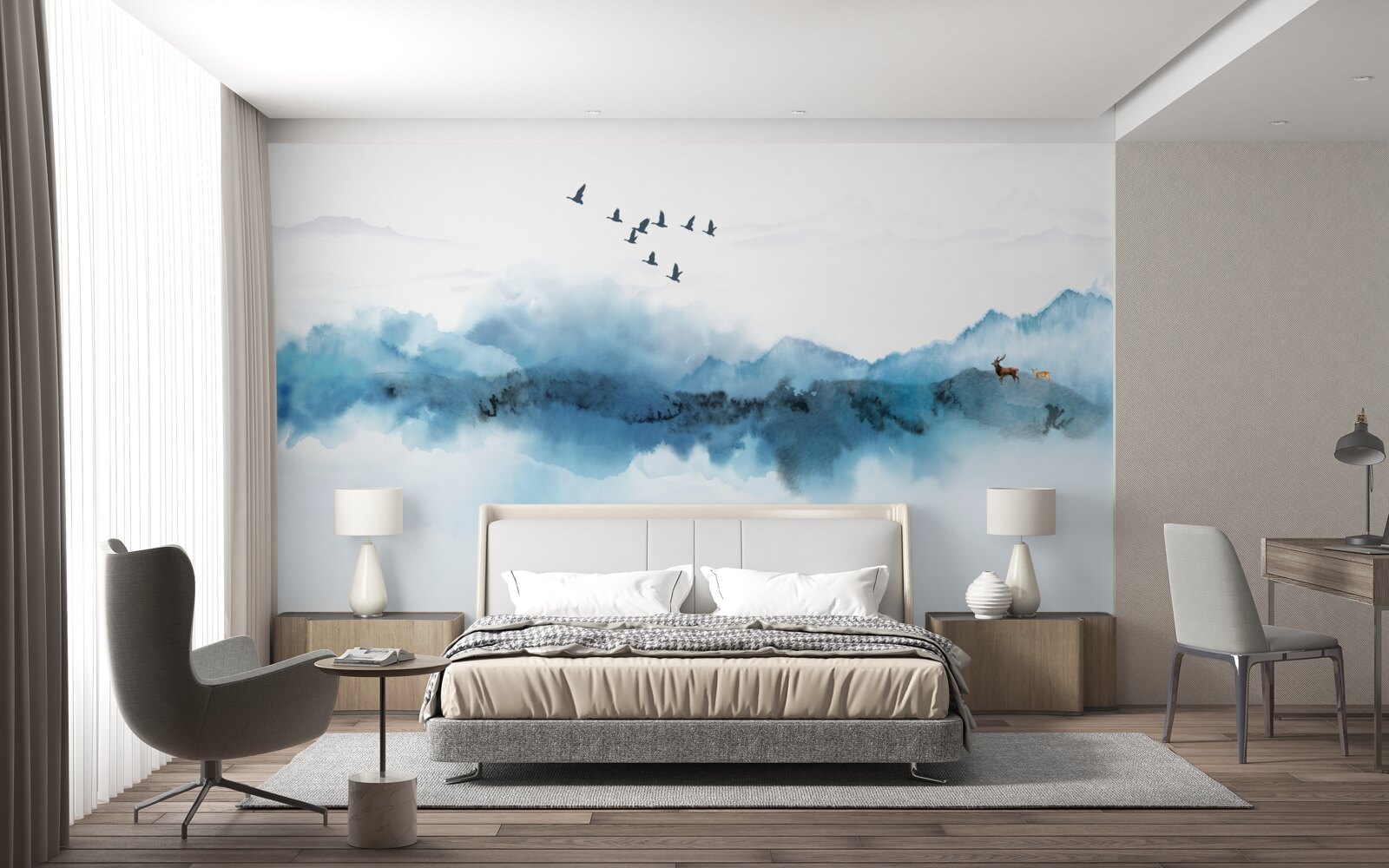 Fototapeta rybár zahalený v rannej hmle