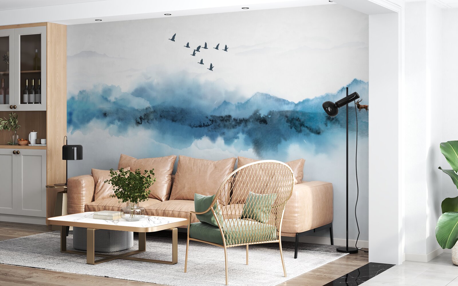 Fototapeta rybár zahalený v rannej hmle