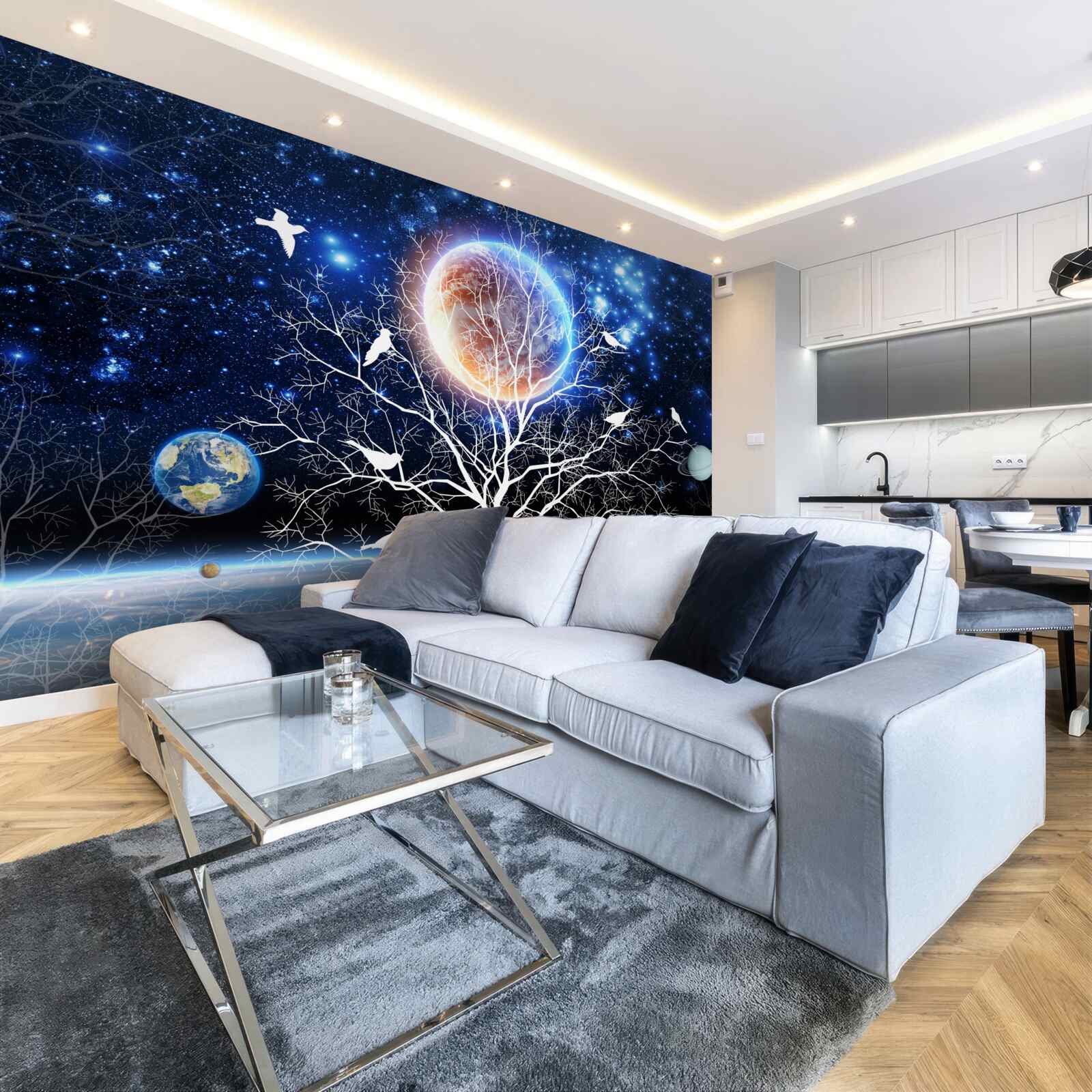 Fototapeta strom mieru na pozadí hviezdnej oblohy