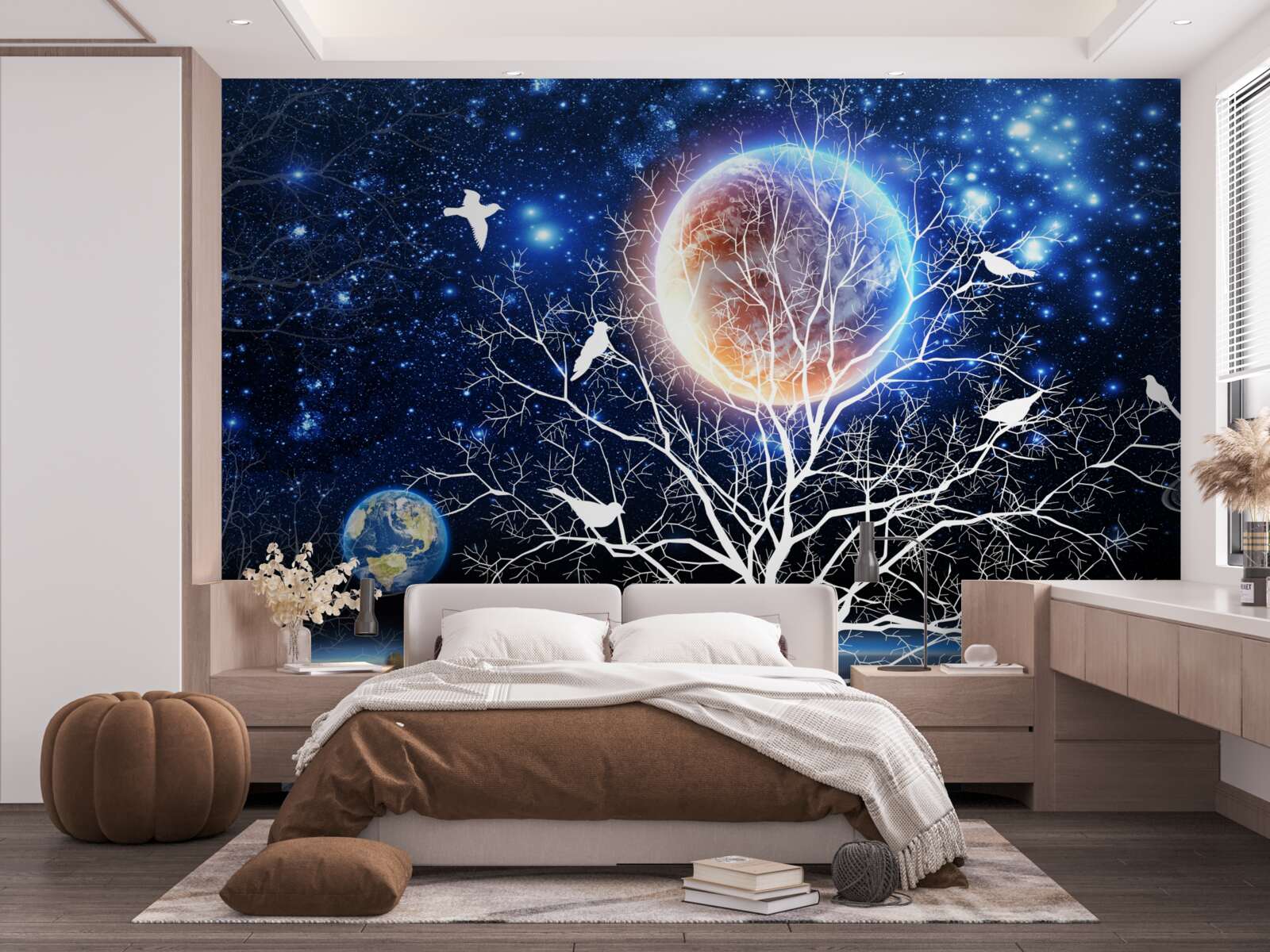 Fototapeta strom mieru na pozadí hviezdnej oblohy