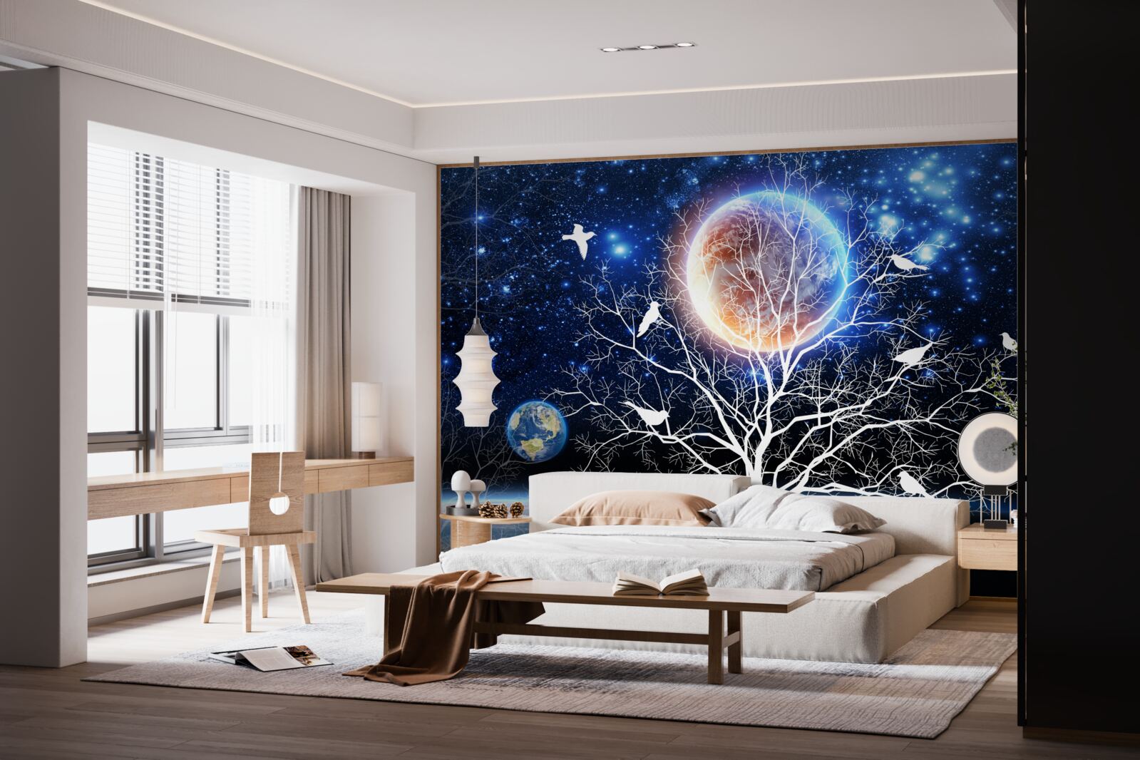 Fototapeta strom mieru na pozadí hviezdnej oblohy