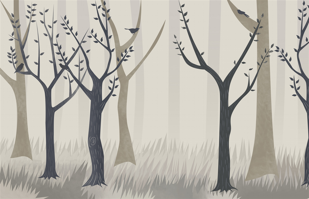 Fototapeta hmlistý les v abstrakcii