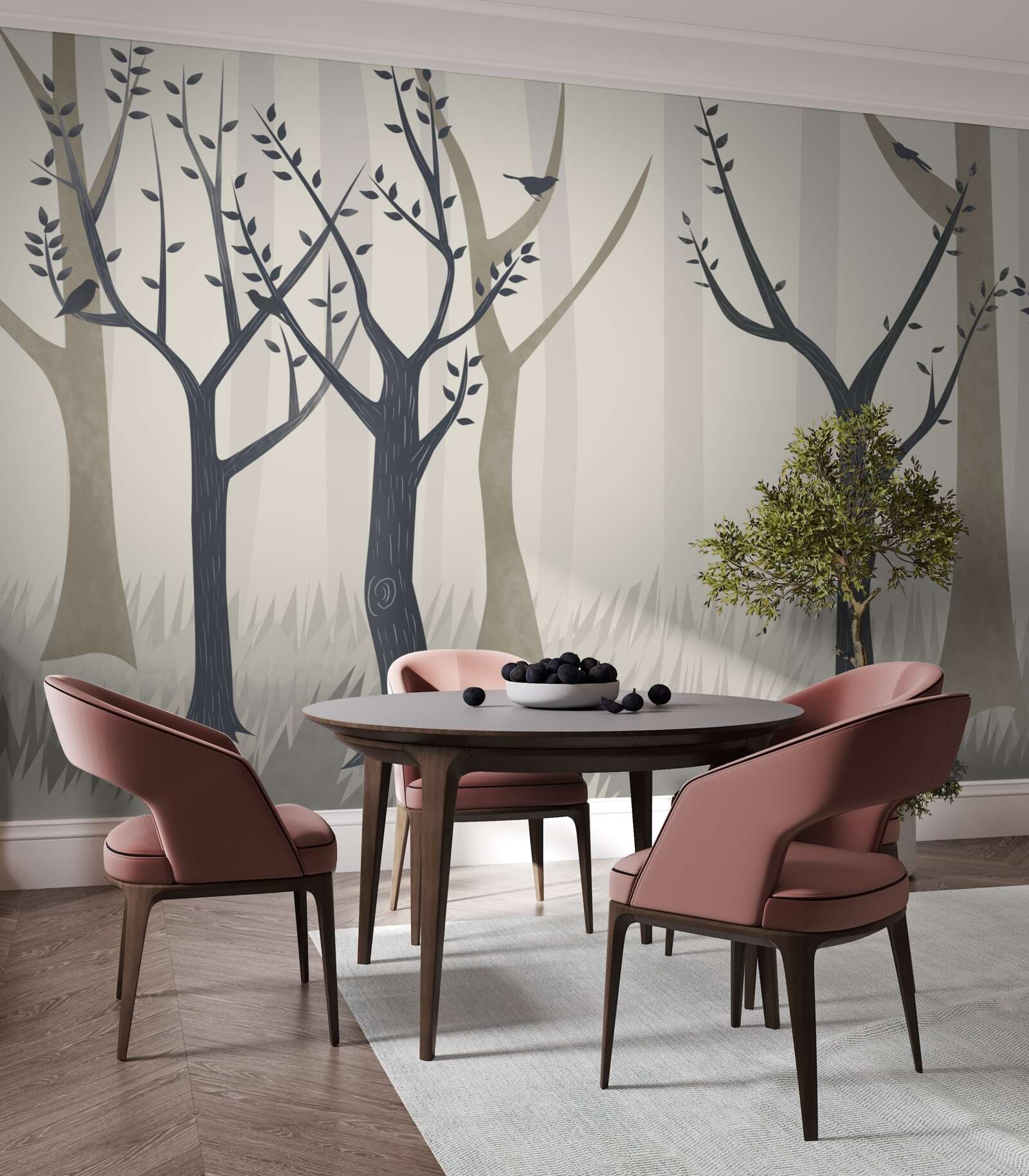 Fototapeta hmlistý les v abstrakcii