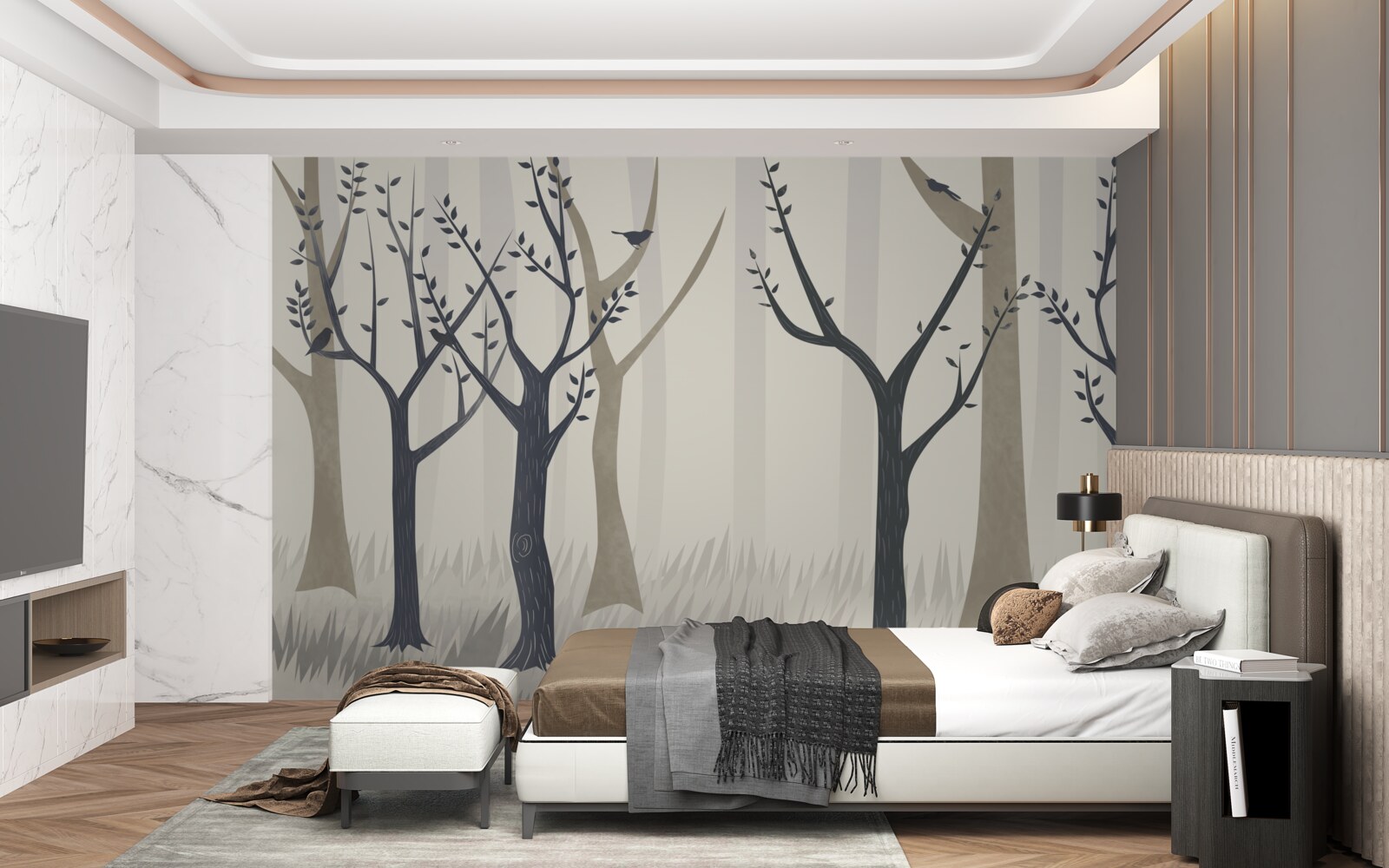 Fototapeta hmlistý les v abstrakcii