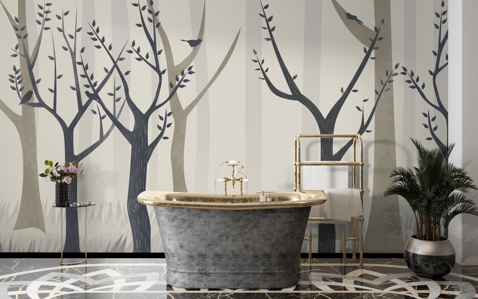 Fototapeta hmlistý les v abstrakcii