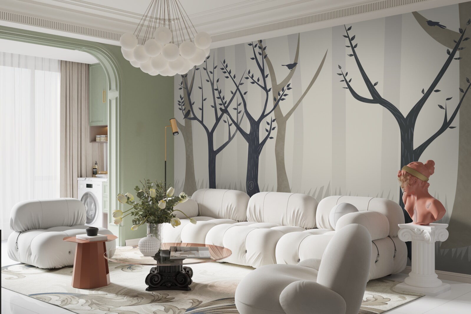 Fototapeta hmlistý les v abstrakcii