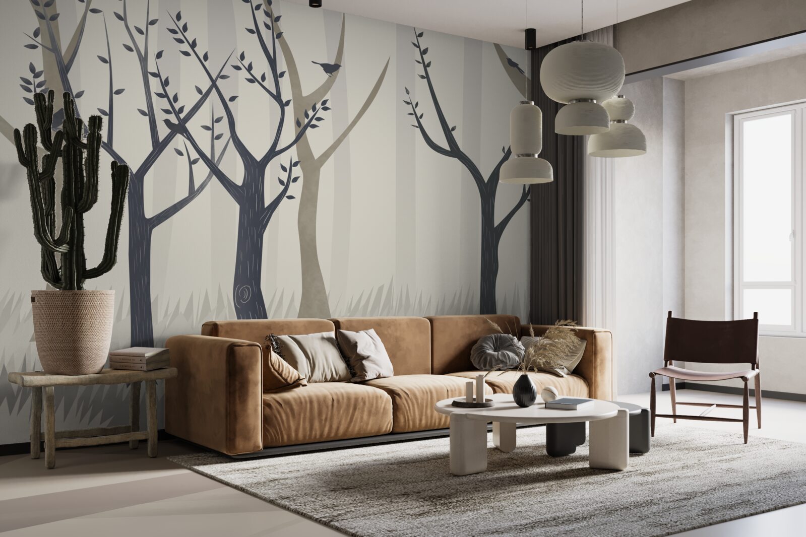 Fototapeta hmlistý les v abstrakcii