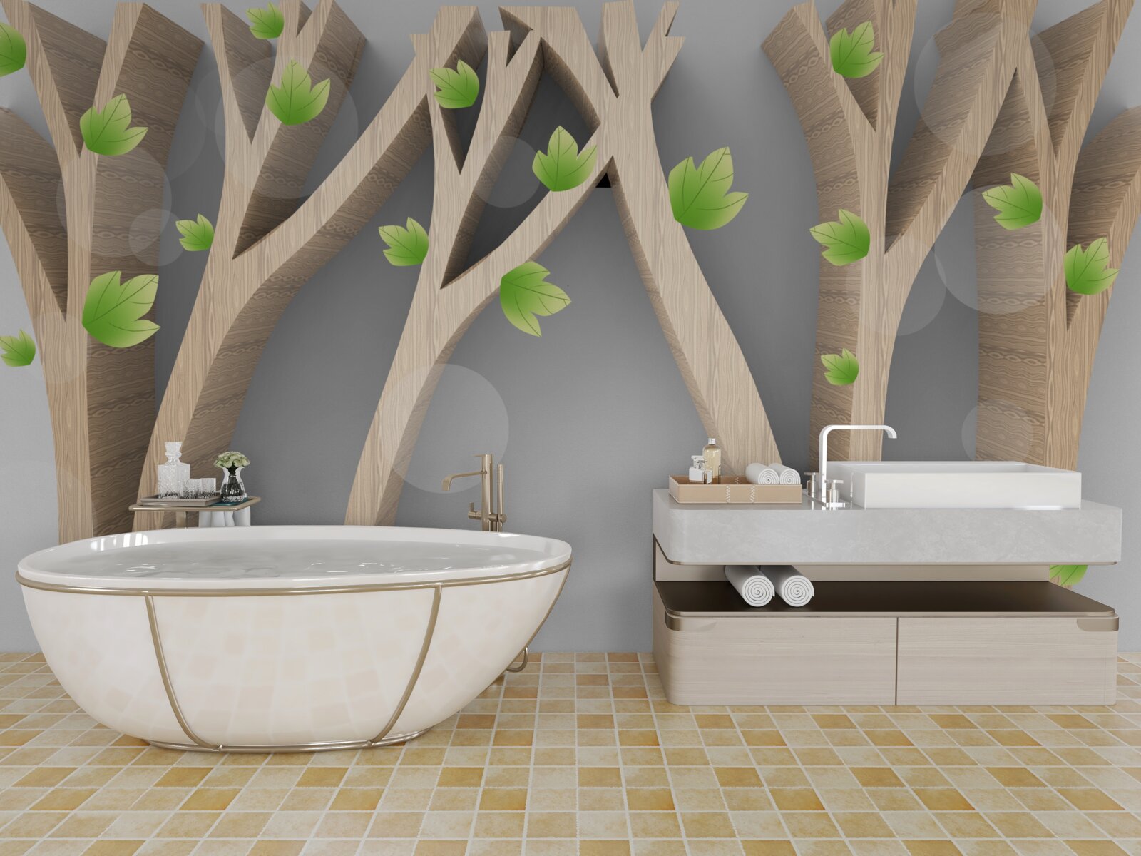 Fototapeta abstraktný listnatý les