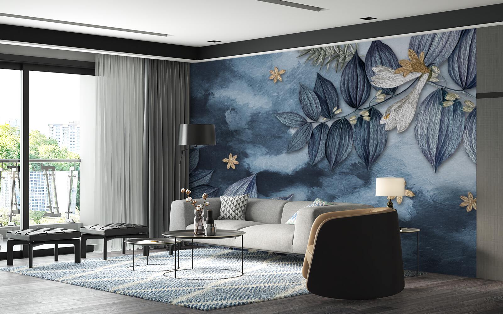 Fototapeta noc s mrakmi v tropickom lese