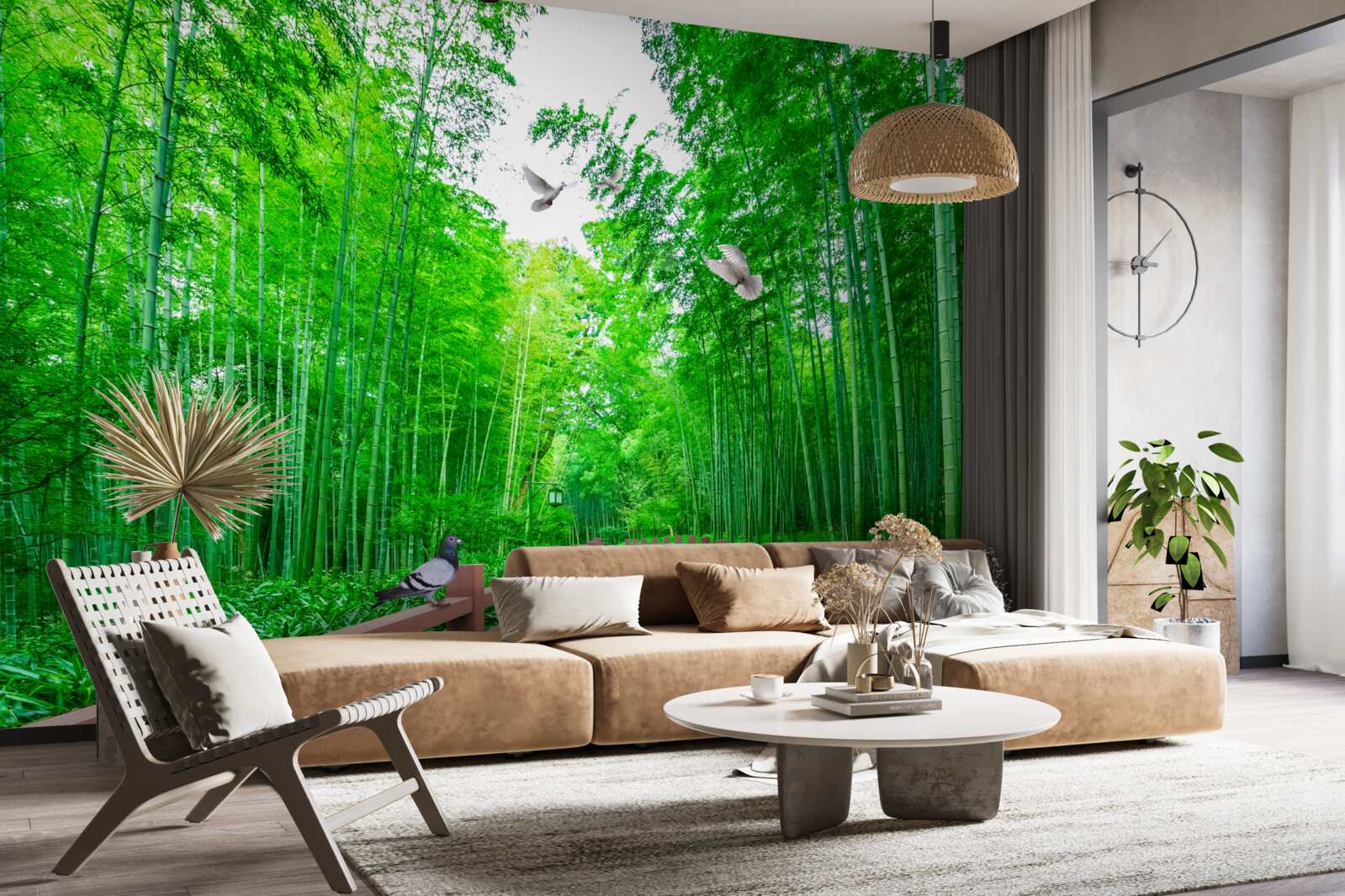 Fototapeta Cesta cez zelený bambusový les