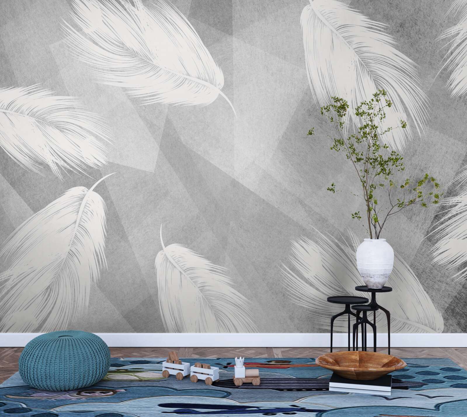 Fototapeta mäkké, snehovo biele páperie