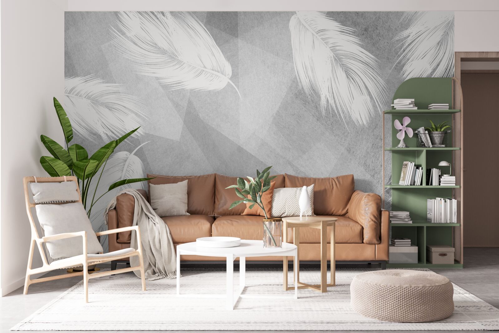 Fototapeta mäkké, snehovo biele páperie