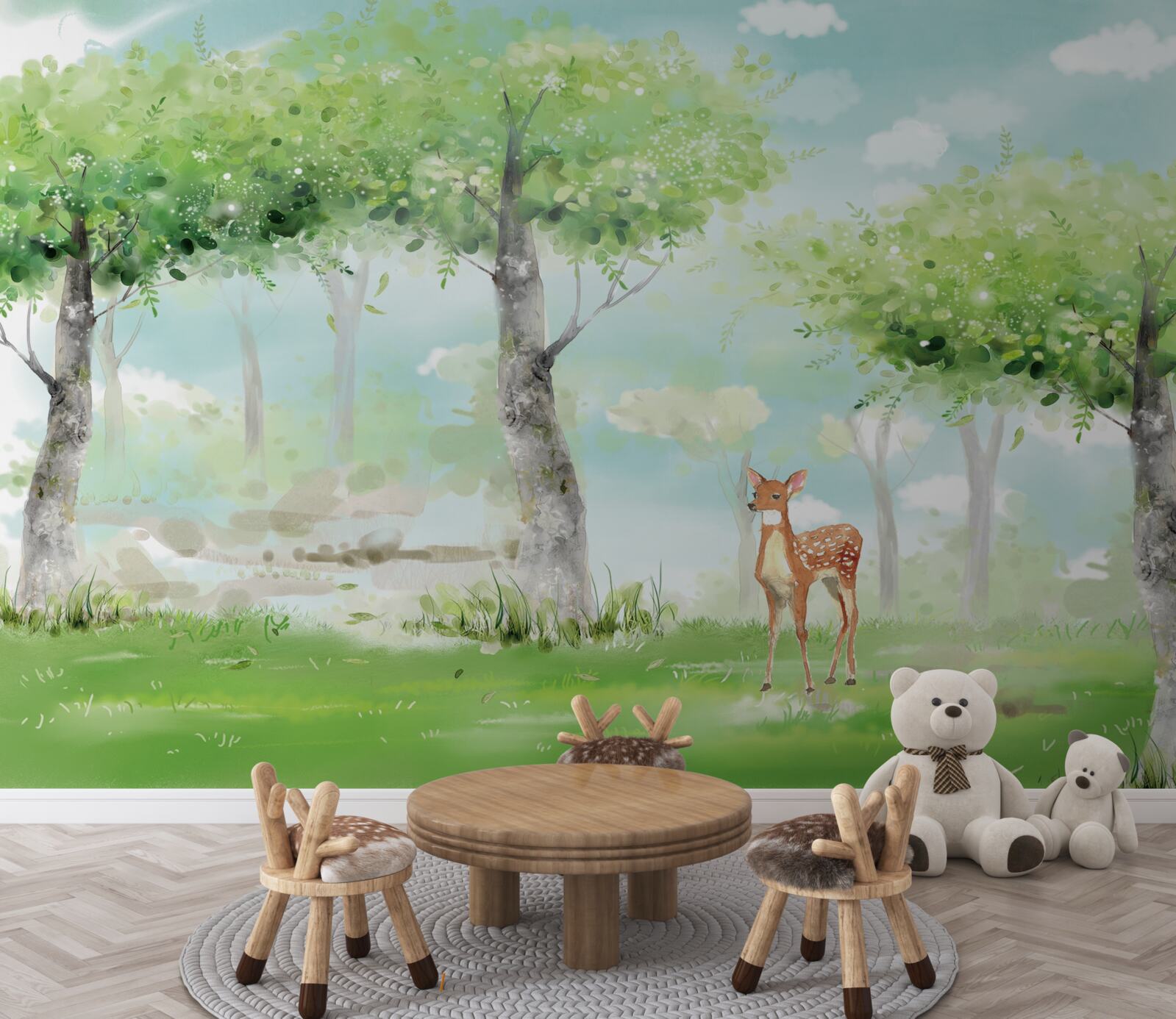 Fototapeta severná zver medzi pestrofarebným hájom