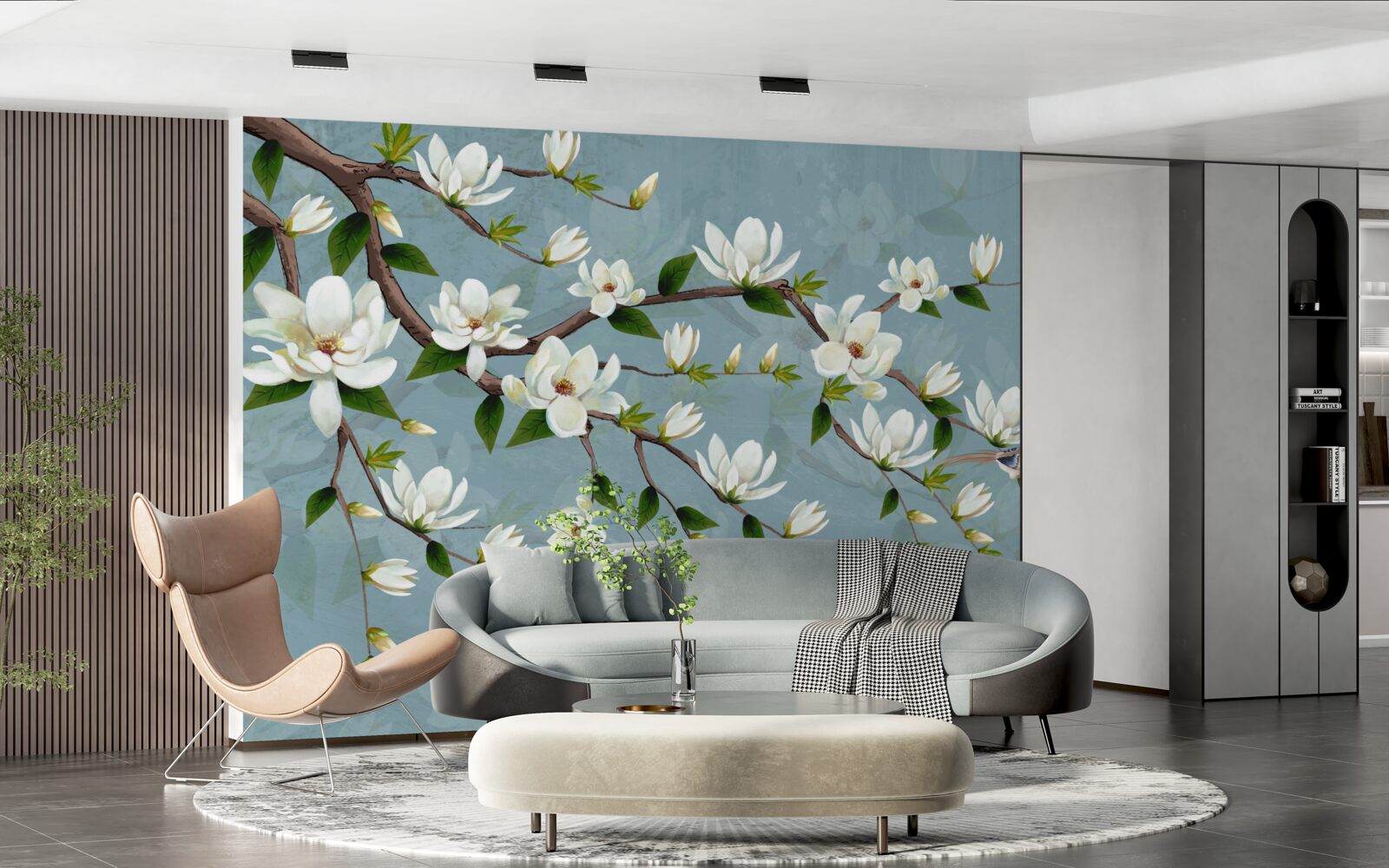 Fototapeta stvorenie s krídlami sa blíži k svetelným púčikom