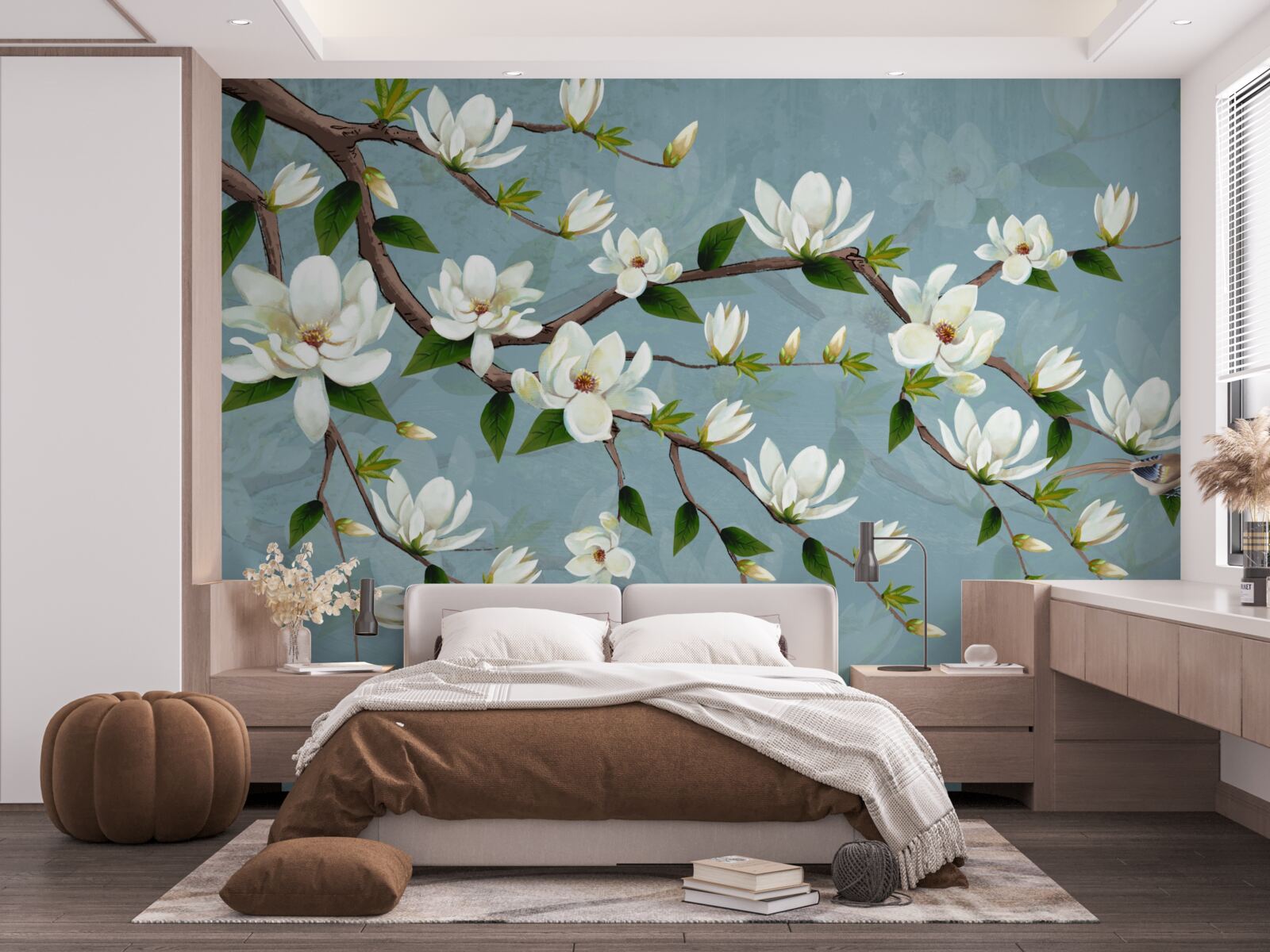 Fototapeta stvorenie s krídlami sa blíži k svetelným púčikom