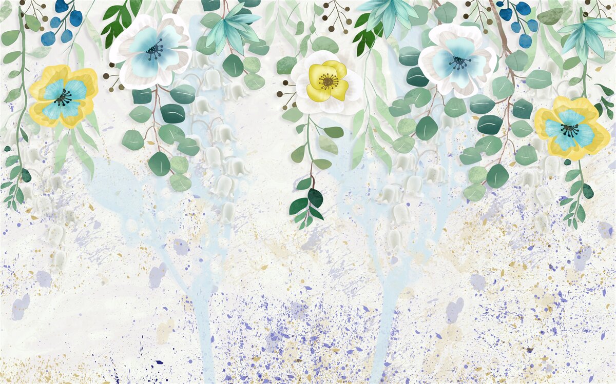 Fototapeta liany kvetov v jemných farbách