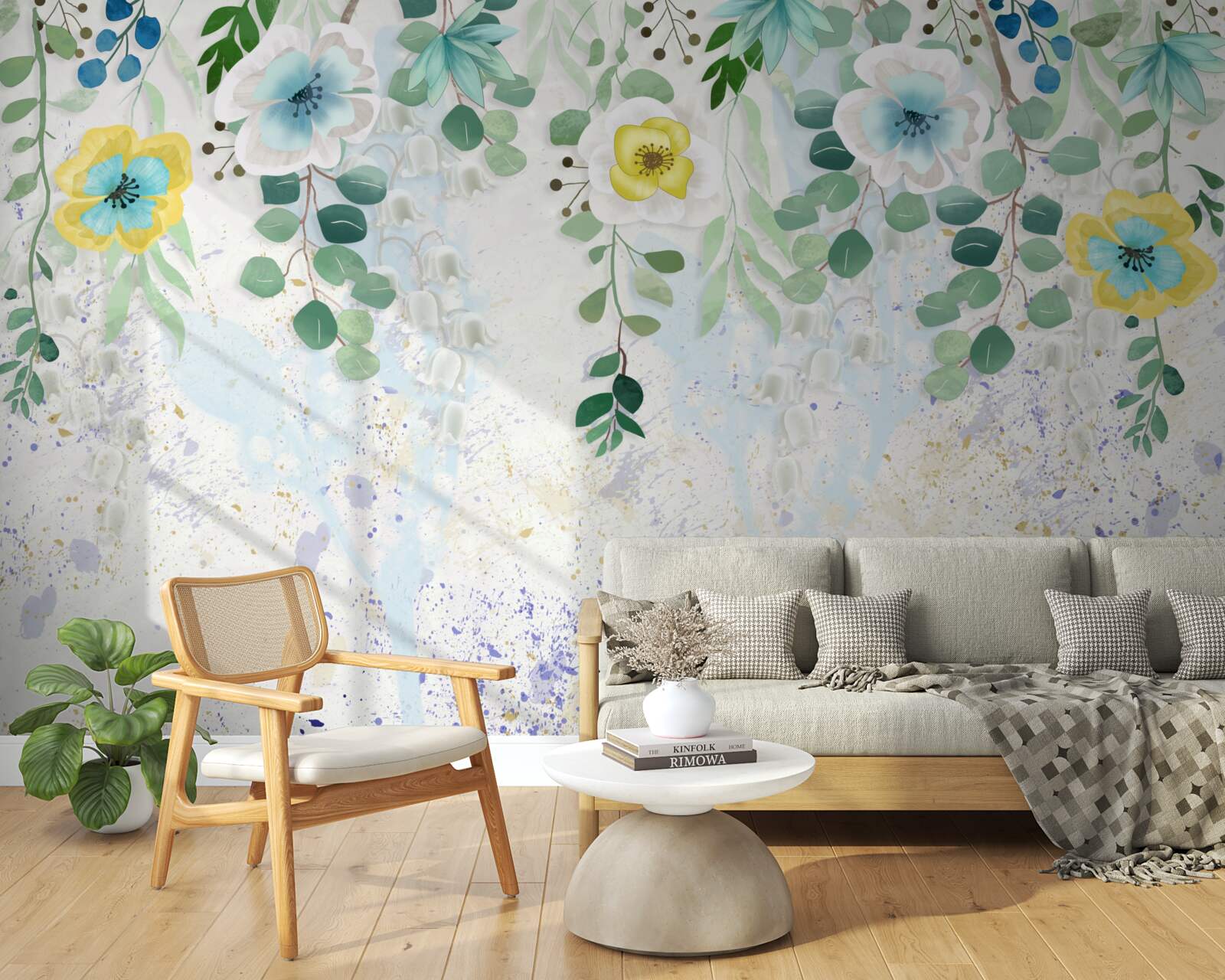 Fototapeta liany kvetov v jemných farbách