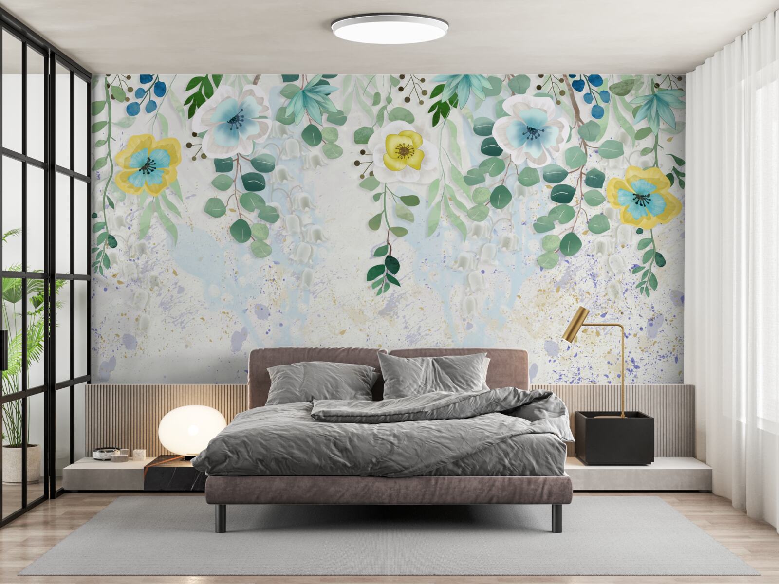 Fototapeta liany kvetov v jemných farbách