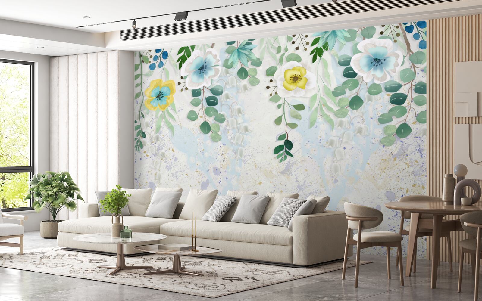 Fototapeta liany kvetov v jemných farbách