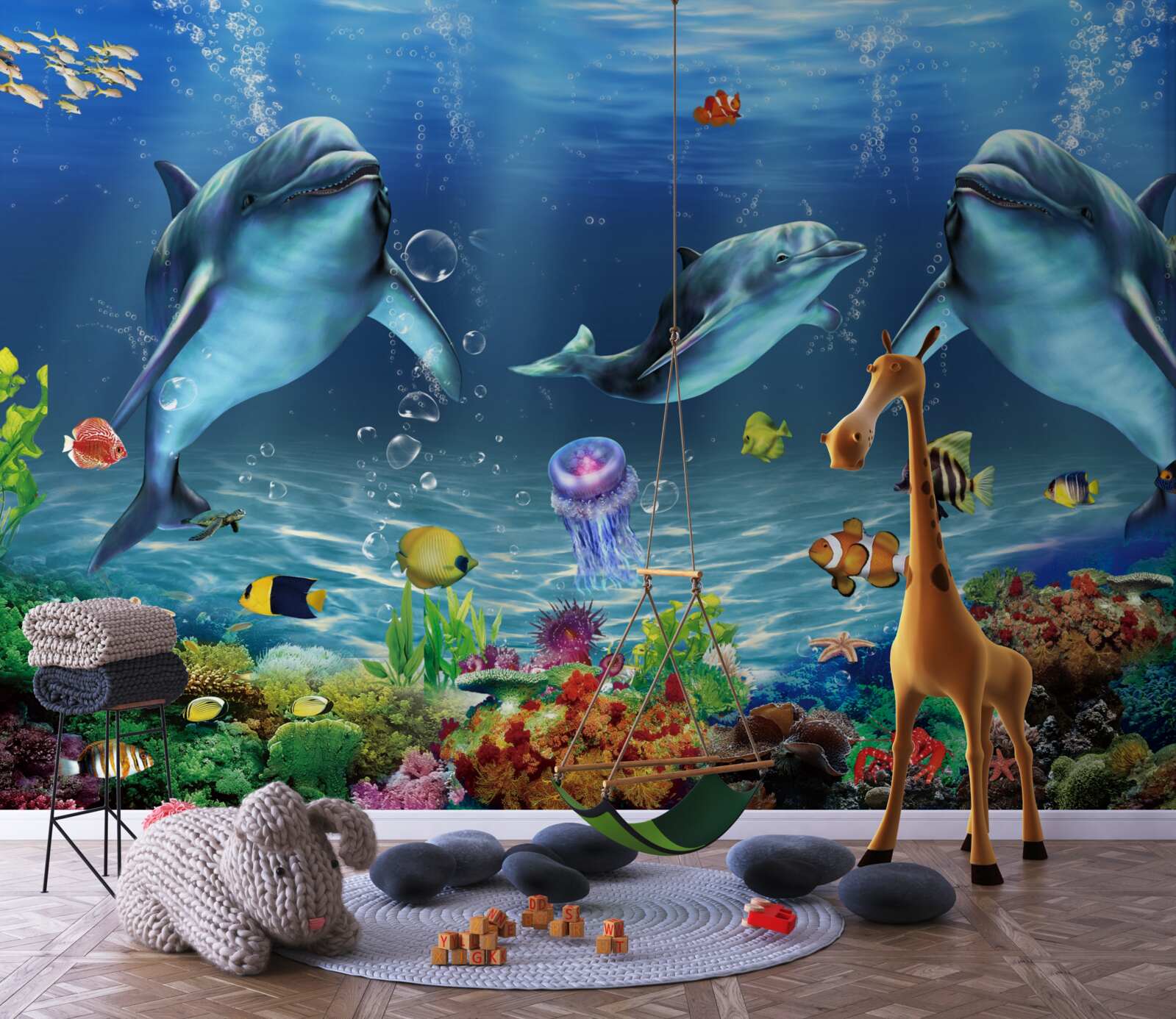 Fototapeta obyvatelia vody - delfíny