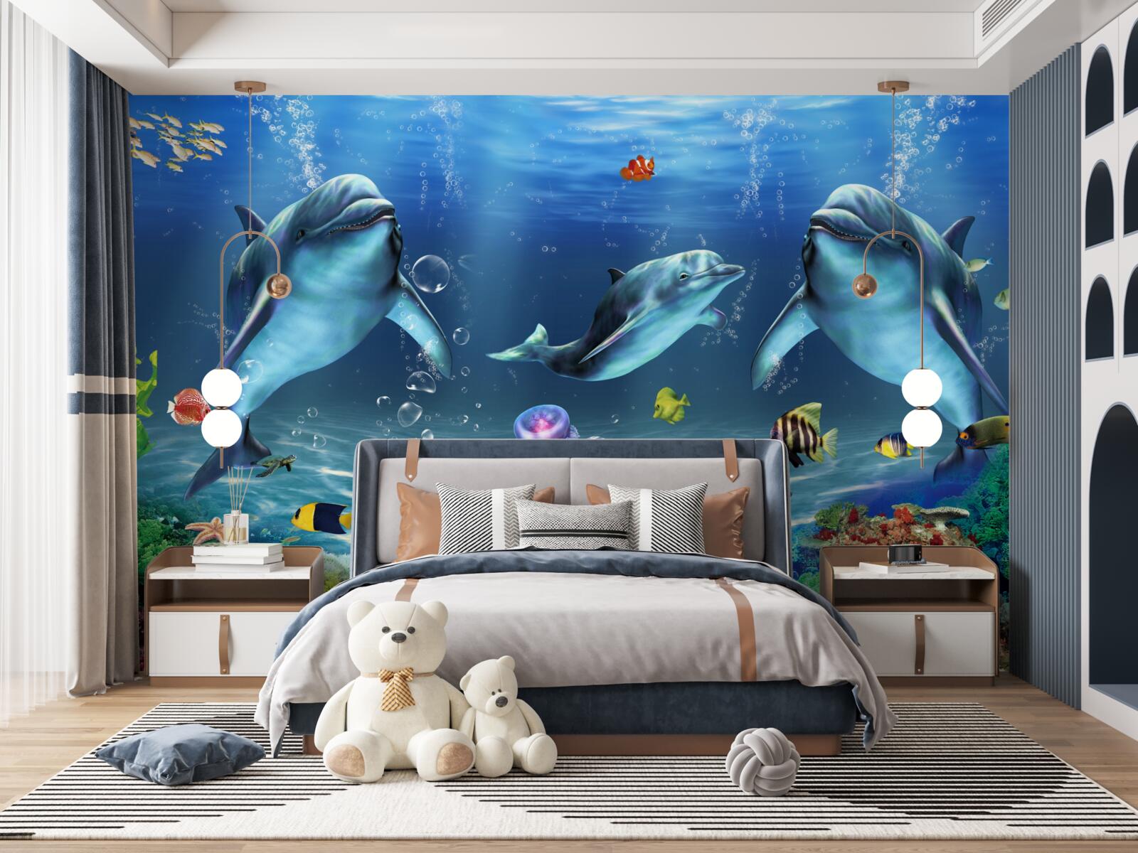 Fototapeta obyvatelia vody - delfíny