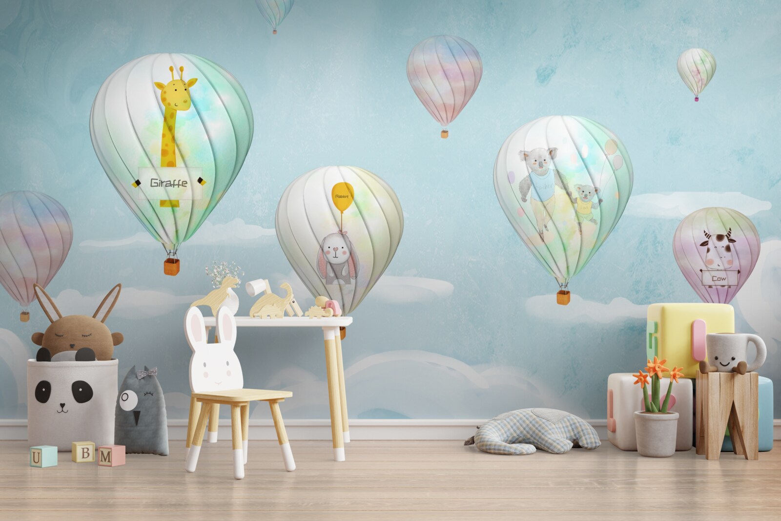 Fototapeta zvieratá v lietajúcich loptách