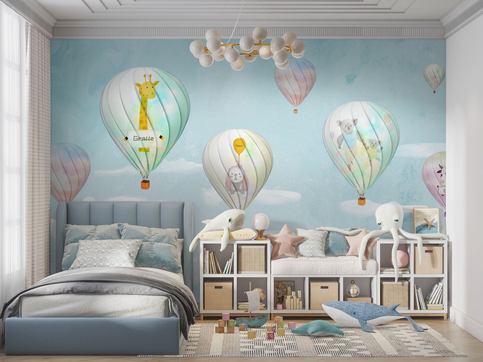 Fototapeta zvieratá v lietajúcich loptách