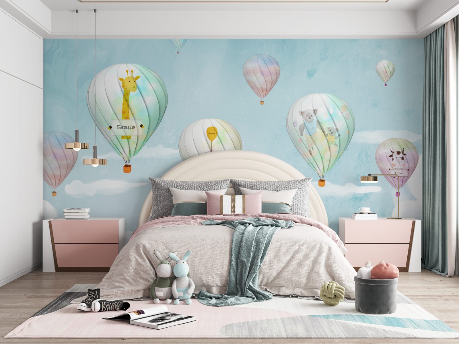 Fototapeta zvieratá v lietajúcich loptách