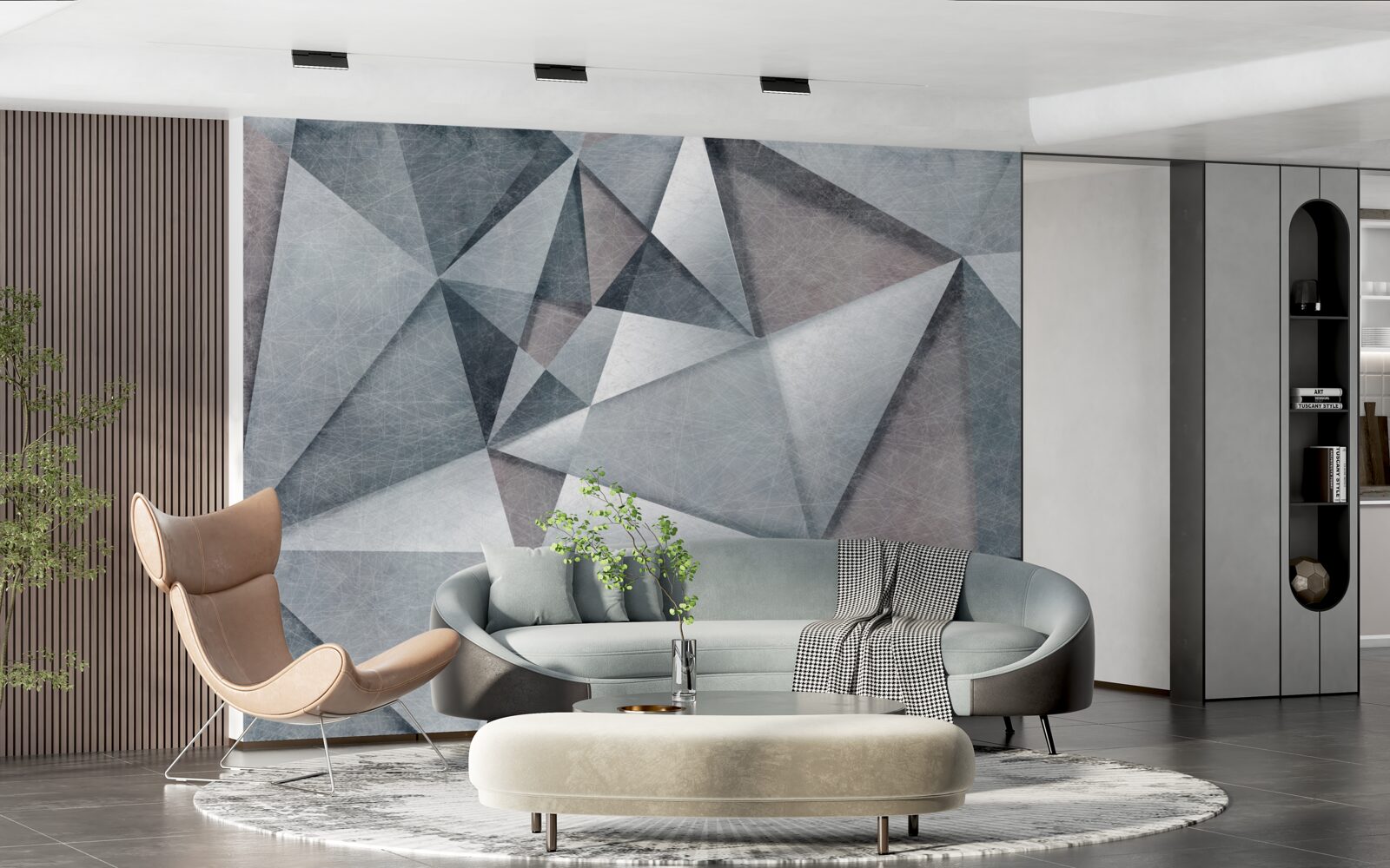 Fototapeta šedá abstrakcia pozostávajúca z trojuholníkov