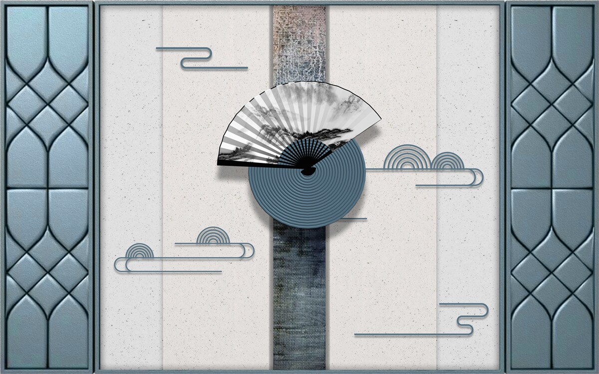 Fototapeta ventilátor v čiernej a bielej proti zatiahnutej oblohe