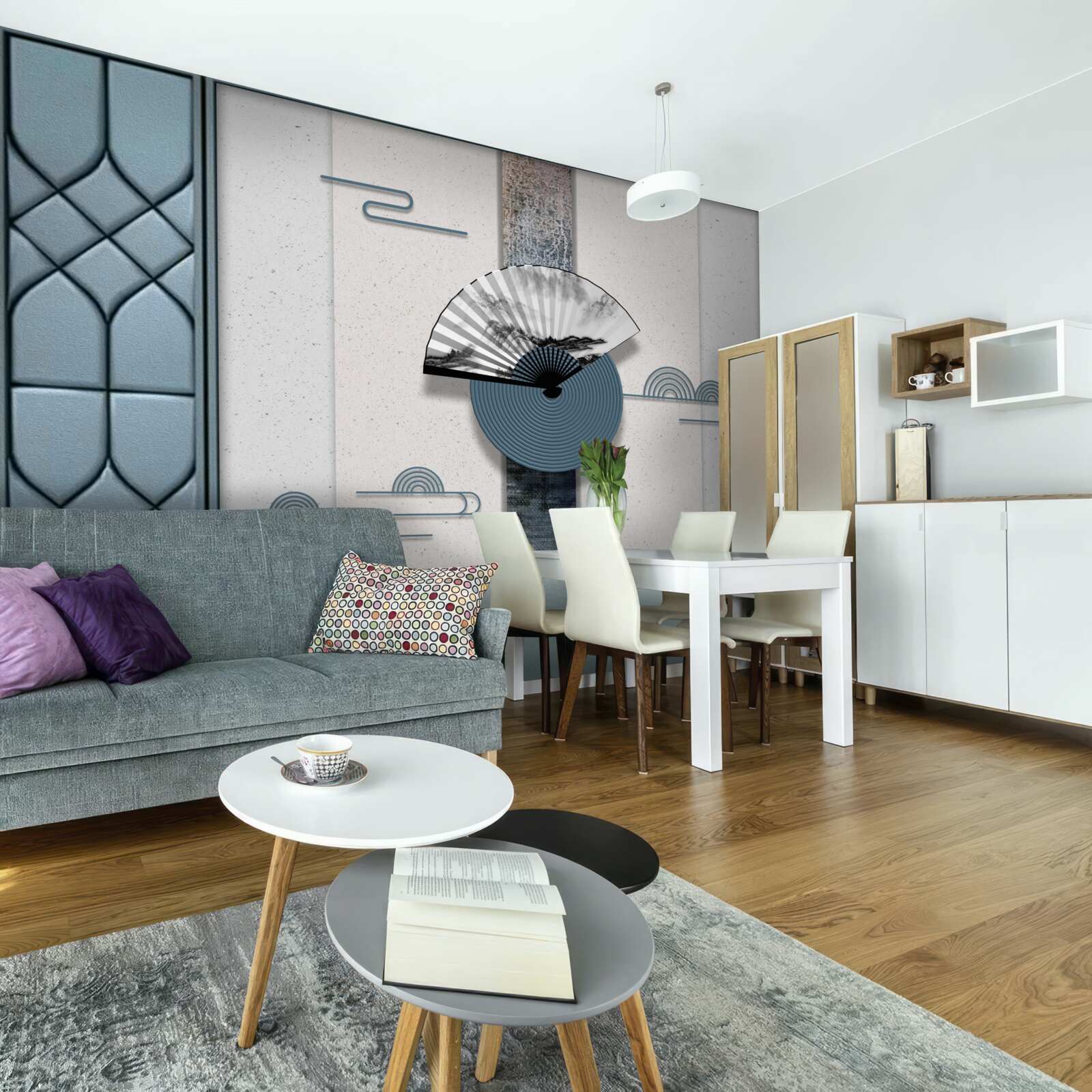 Fototapeta ventilátor v čiernej a bielej proti zatiahnutej oblohe