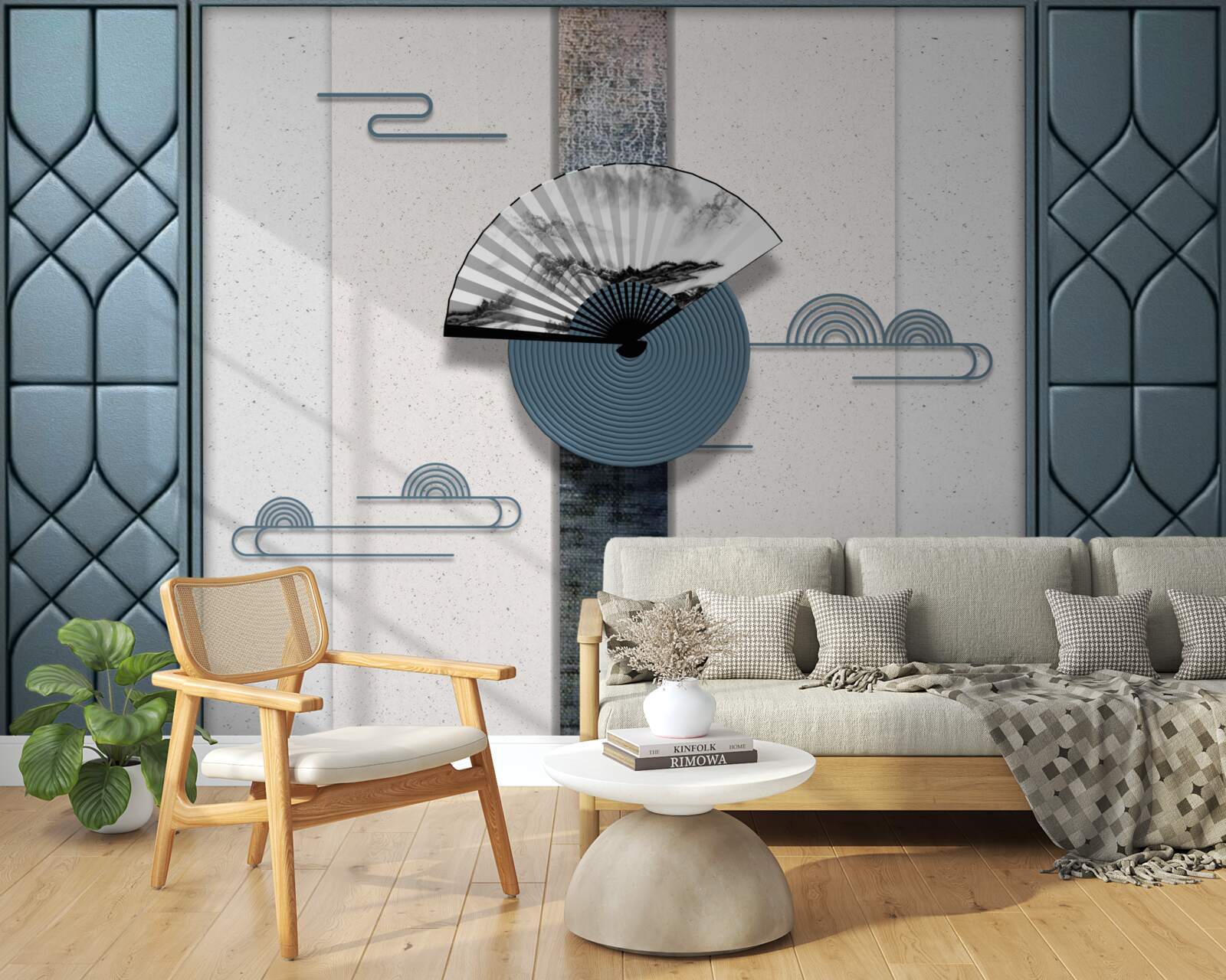 Fototapeta ventilátor v čiernej a bielej proti zatiahnutej oblohe