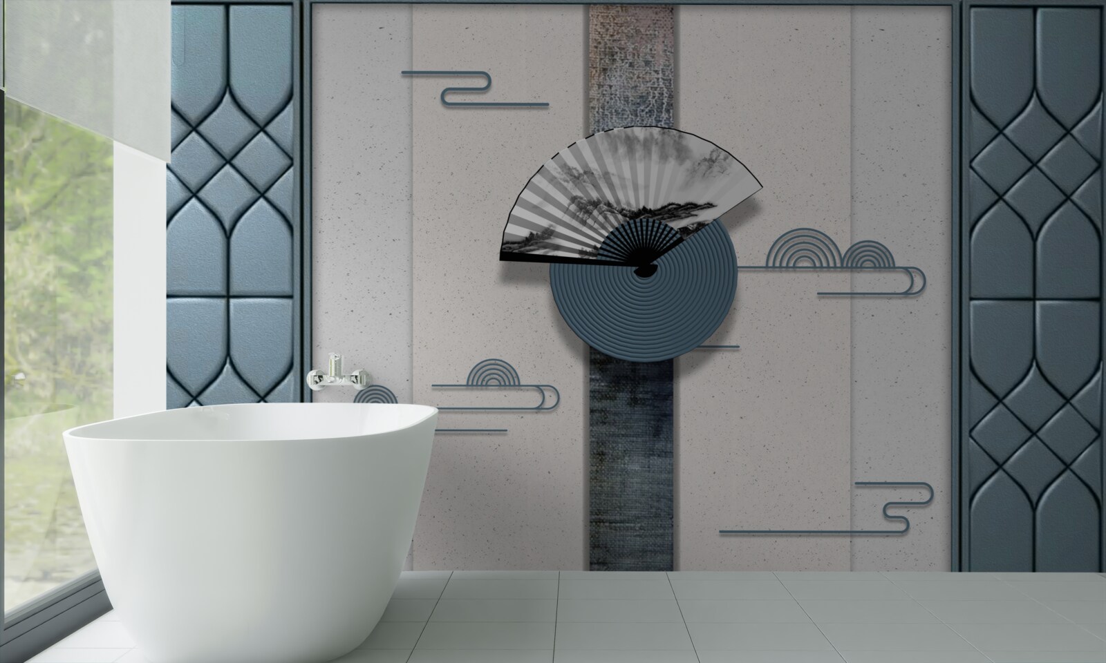 Fototapeta ventilátor v čiernej a bielej proti zatiahnutej oblohe