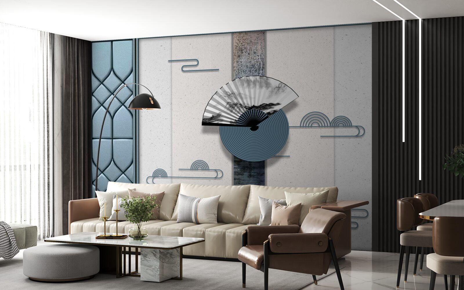 Fototapeta ventilátor v čiernej a bielej proti zatiahnutej oblohe