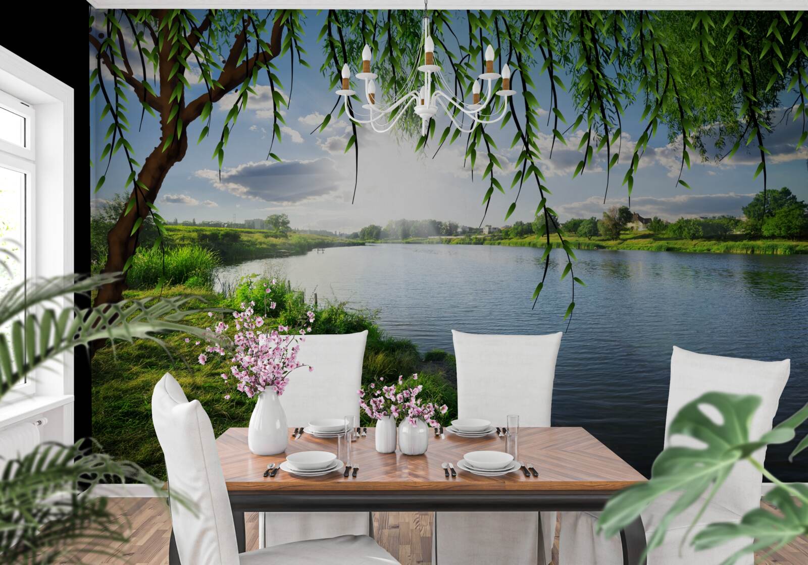 Fototapeta krása vŕby blízko brehu pokojnej vody