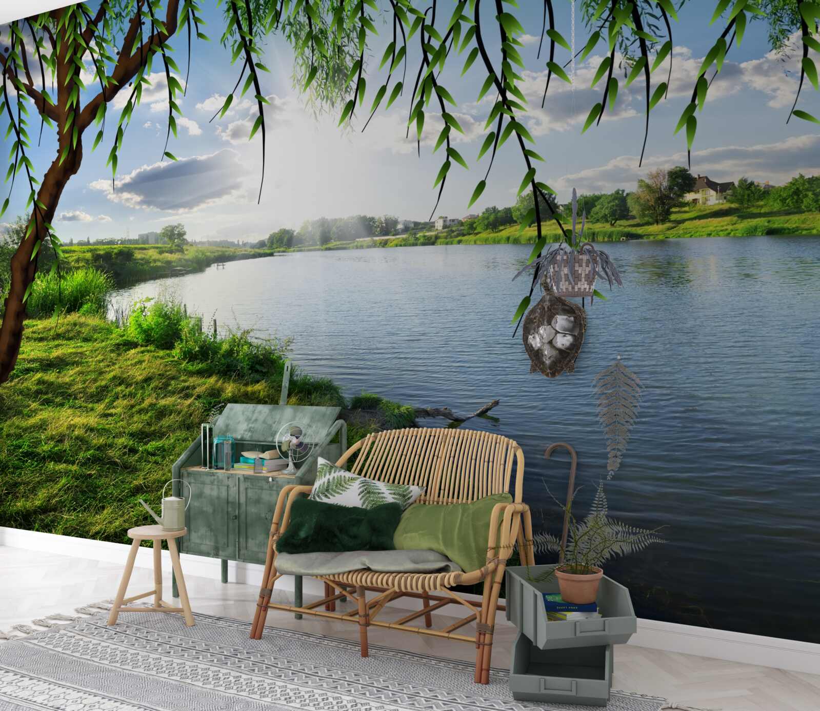 Fototapeta krása vŕby blízko brehu pokojnej vody