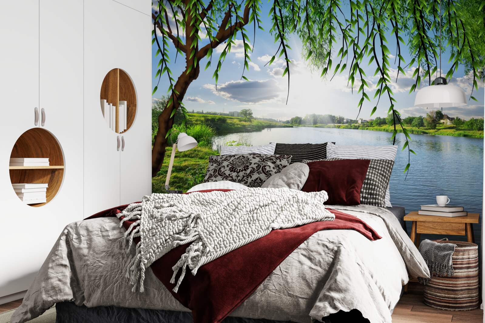 Fototapeta krása vŕby blízko brehu pokojnej vody